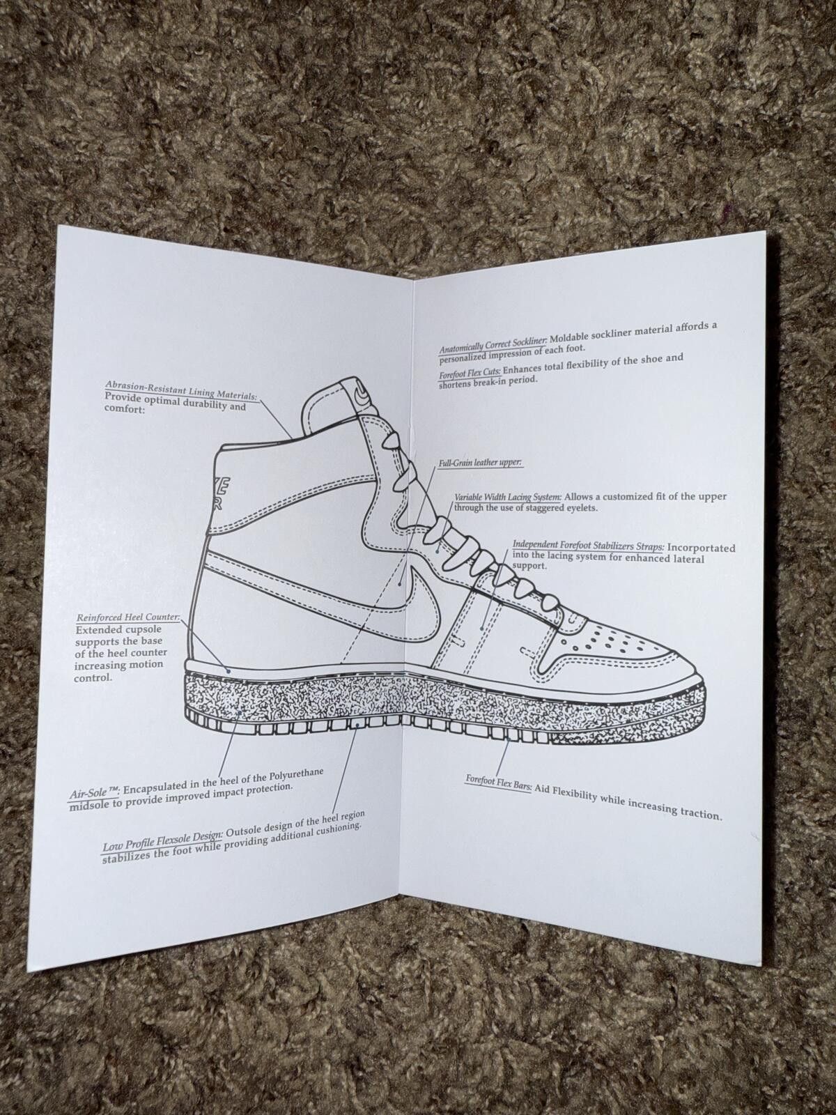Nike Air Jordan Cardboard Booklet Size ONE SIZE - 4 Thumbnail
