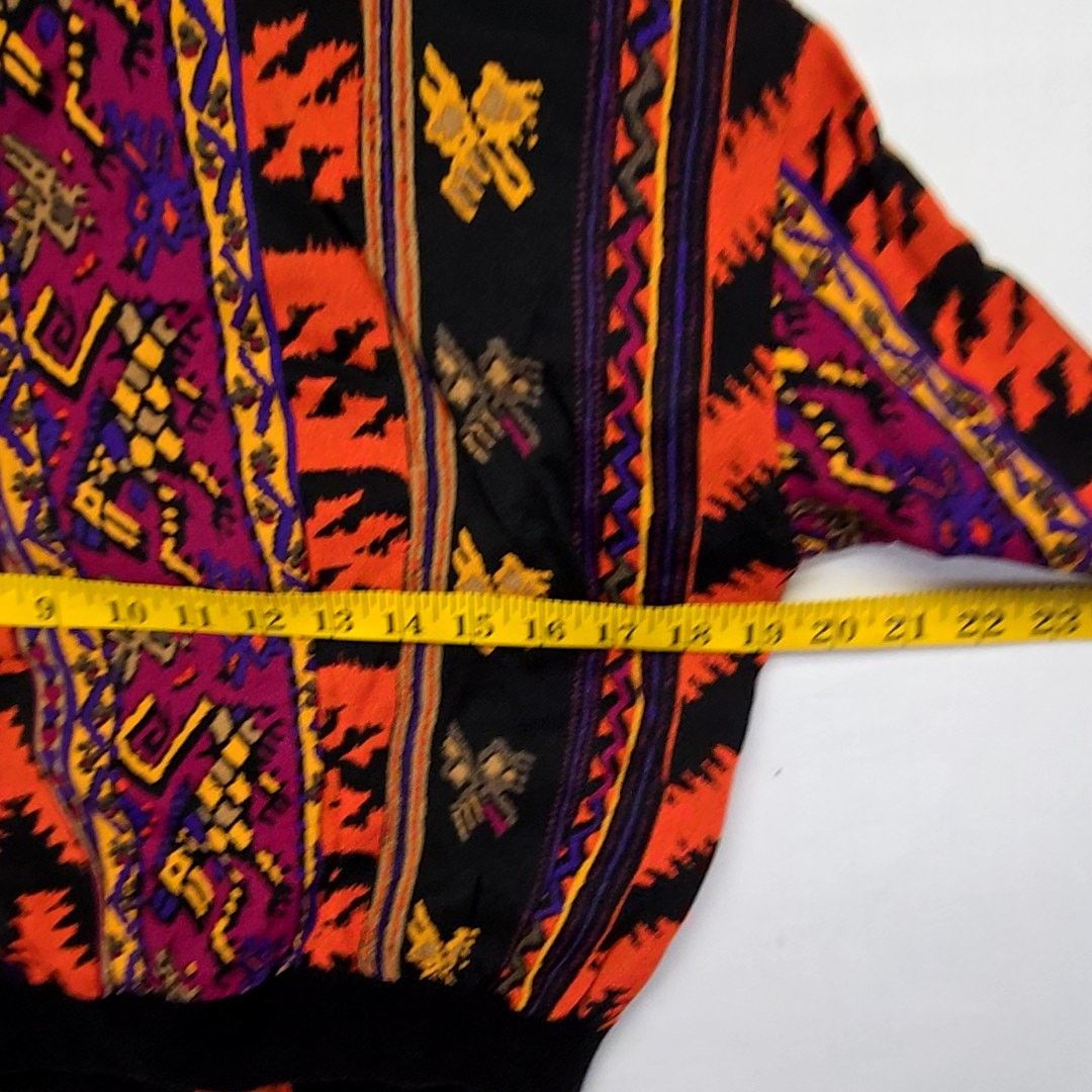 Vintage Vintage NR1 Jacket Womens 4P Aztec Pattern Bomber 80s Size S / US 4 / IT 40 - 7 Thumbnail