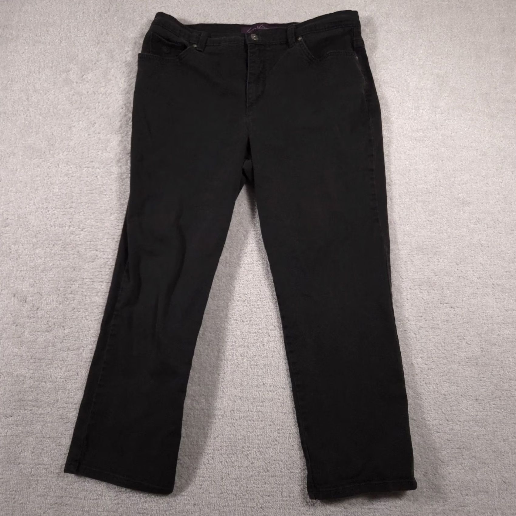 Gloria Vanderbilt Gloria Vanderbilt Amanda Jeans Women's 12P Petite Stretch Black Denim Mid-Rise Size 34" / US 12 / IT 48 - 2 Thumbnail