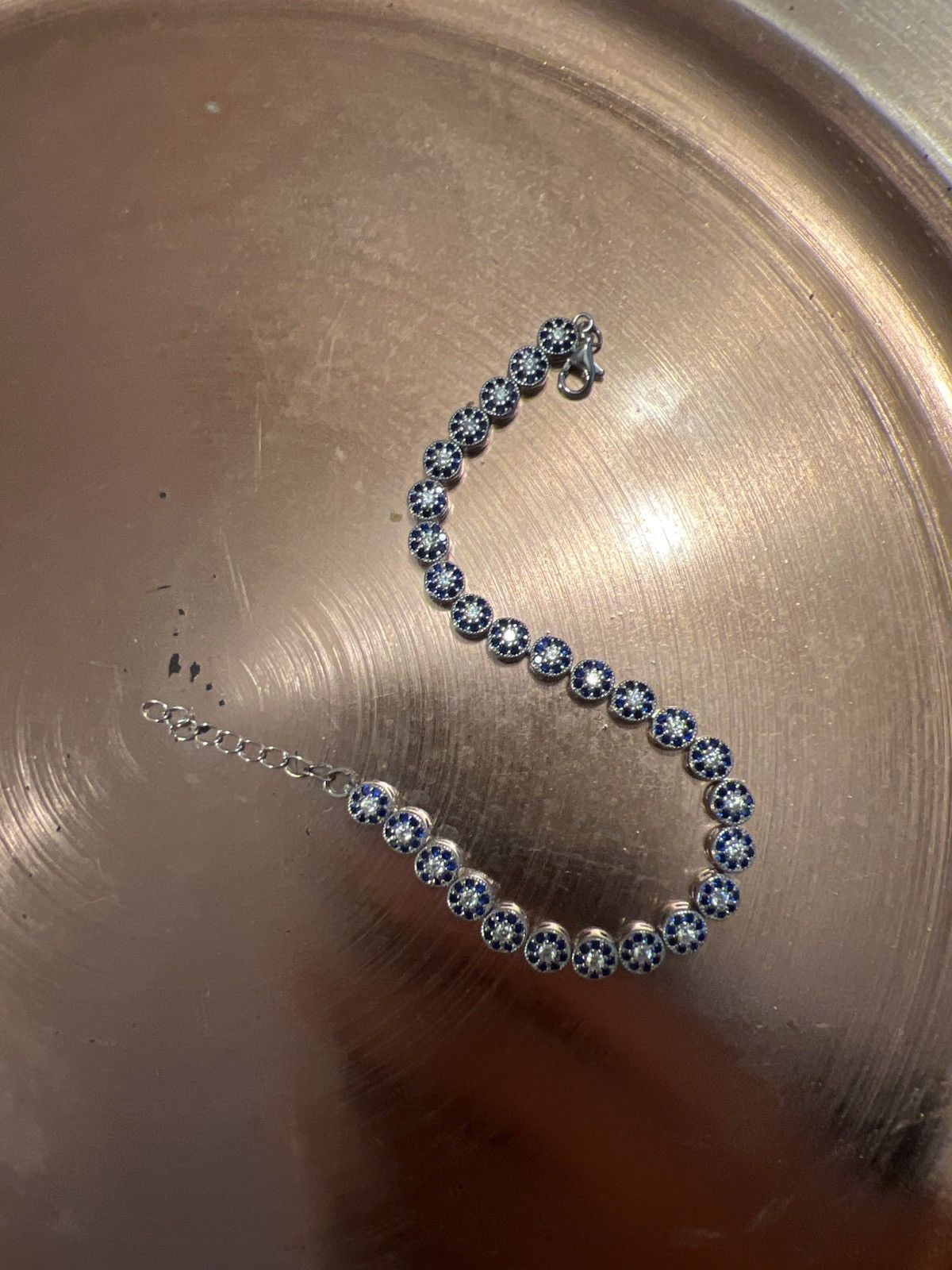 Avant Garde x Jewelry Silver Gemstone Bracelet in Blue, Men's