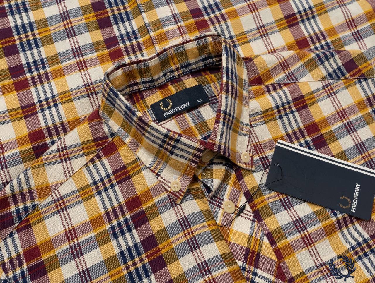 Fred Perry 🔵 FRED PERRY Short Sleeve Cotton Madras Check Shirt Size US XS / EU 42 / 0 - 1 Thumbnail