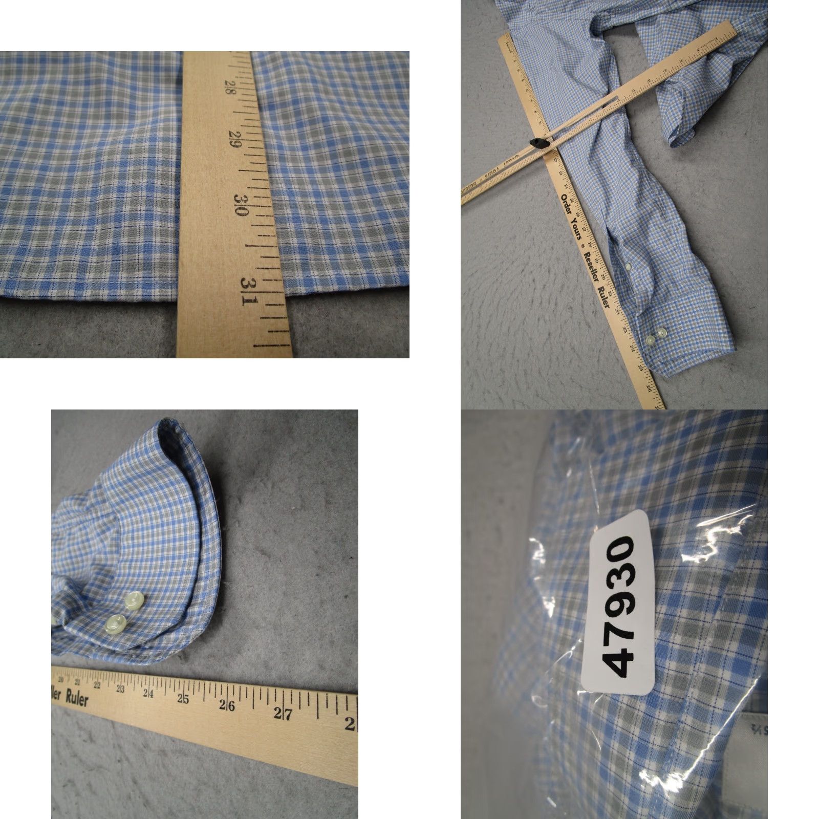 Eton ETON Dress Shirt Mens 15.5 39 Blue Check Contemporary Button Up Twill 100% Cotton Casual Business Size 40R - 8 Thumbnail