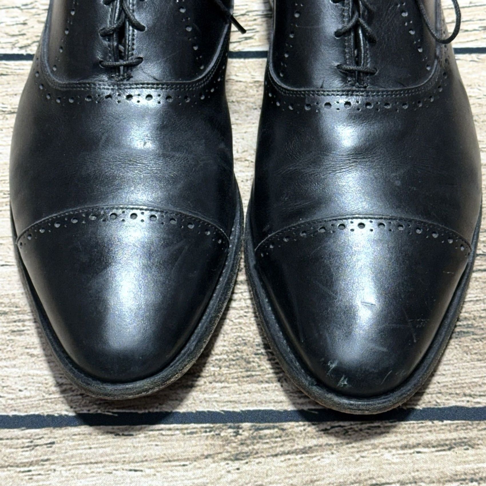 Allen Edmonds Allen Edmonds Dress Shoes Mens 13 D Black Leather Hale Derby Cap Toe Laceup 5958 Size ONE SIZE - 5 Thumbnail