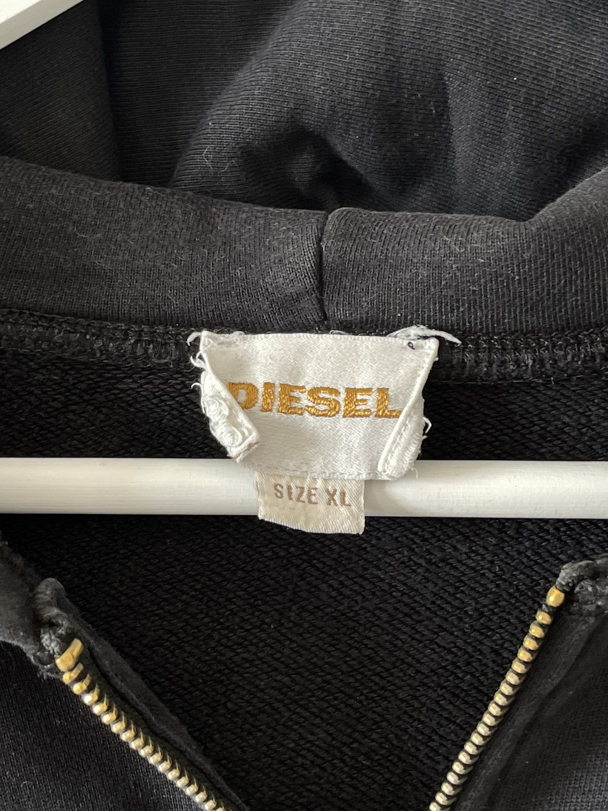 Diesel Vintage DIESEL 78 Big Logo Washed Y2k Punk Zip Up Hoodie Size US XL / EU 56 / 4 - 7 Thumbnail