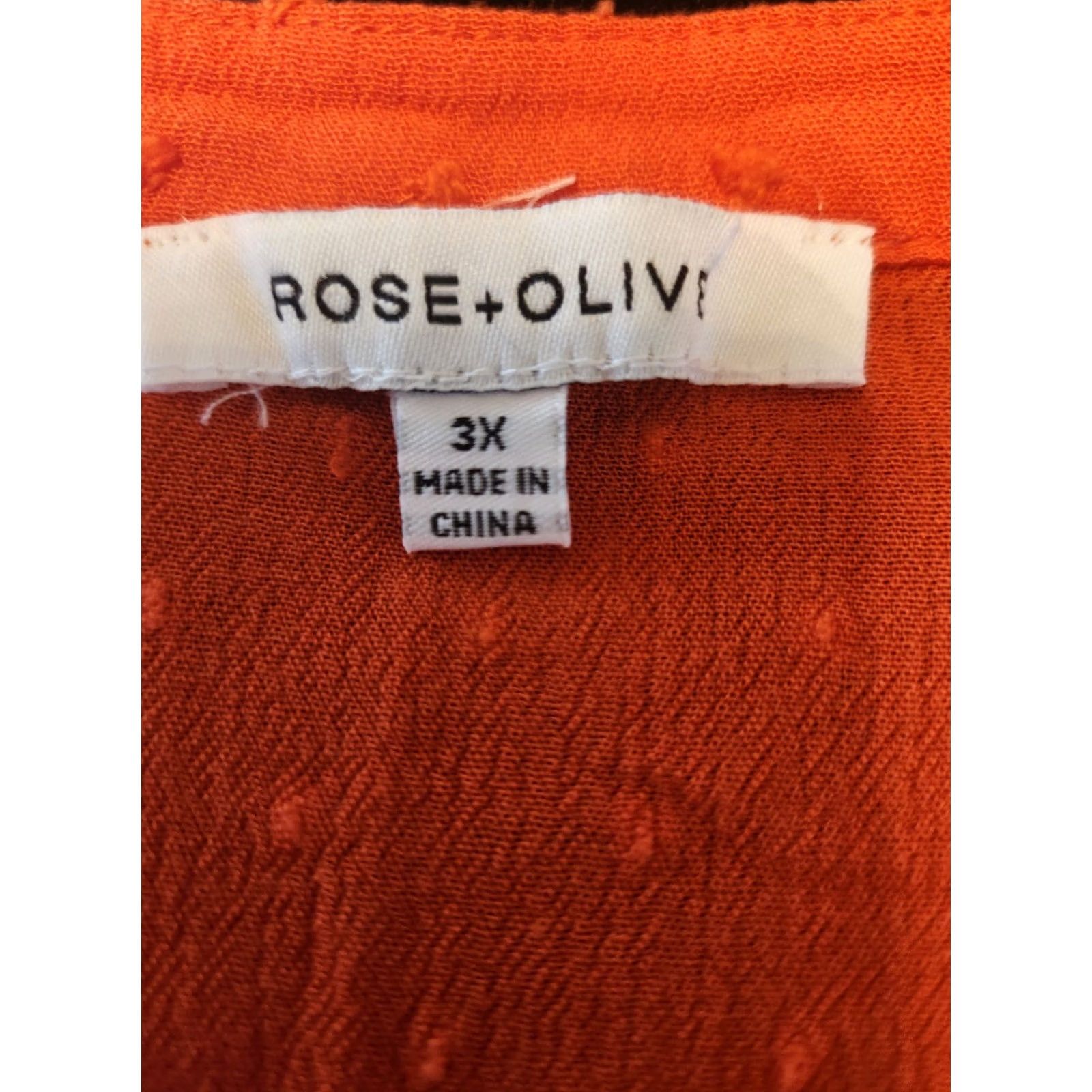 Vintage Rose & Olive Orange Flutter Sleeve Smocked Trim Swiss Dot Top 3X Womens Size XXL / US 16-18 / IT 52-54 - 7 Thumbnail