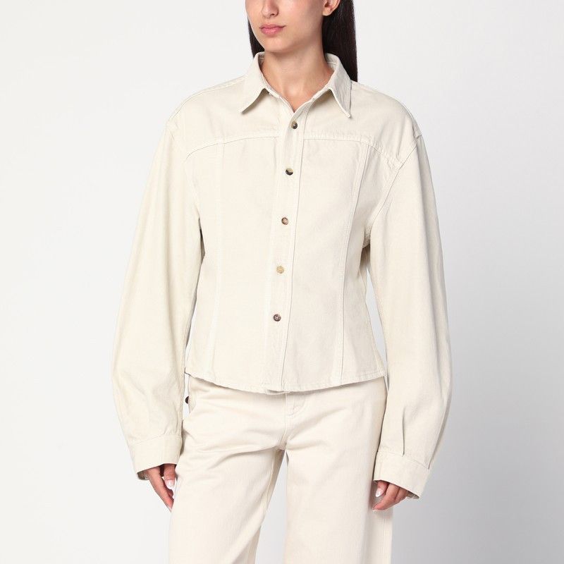 Haikure Haikure Ecru Denim Shirt Size M / US 6-8 / IT 42-44 - 1 Thumbnail