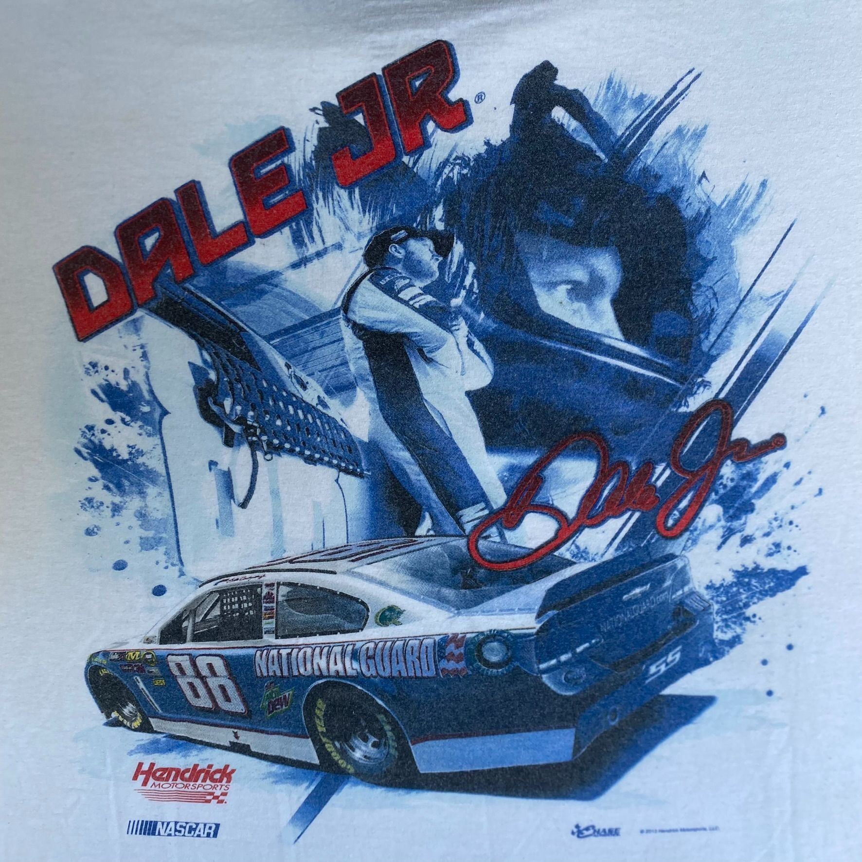 NASCAR NASCAR Dale Earnhardt Jr. T-Shirt White Racing Chase Authent Size US XL / EU 56 / 4 - 5 Thumbnail