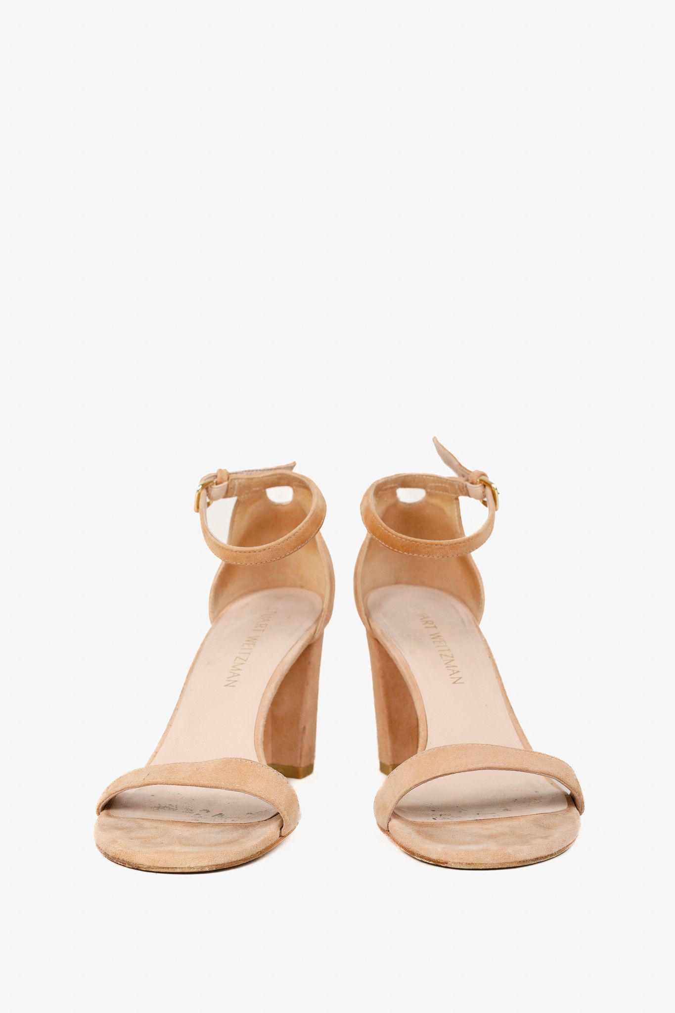 Stuart Weitzman Stuart Weitzman NearlyNude Naked Suede Ankle-Strap Sandals Size US 8.5 / IT 38.5 - 2 Thumbnail