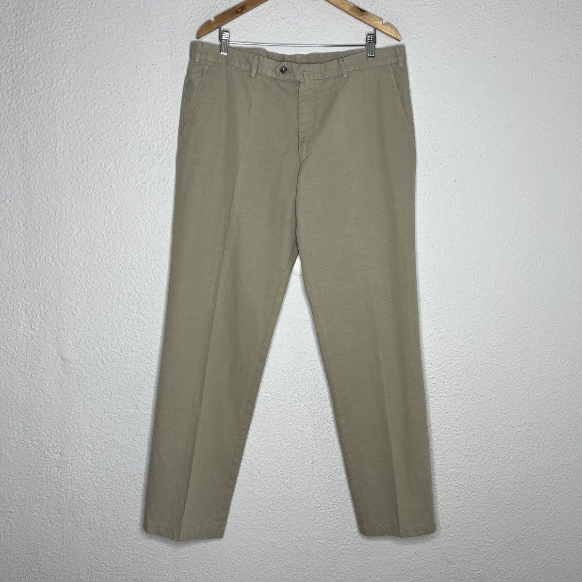 image of Avant Garde Loro Piana Classic Luxury Pants Trousers Beige Linen, Men's (Size 36)