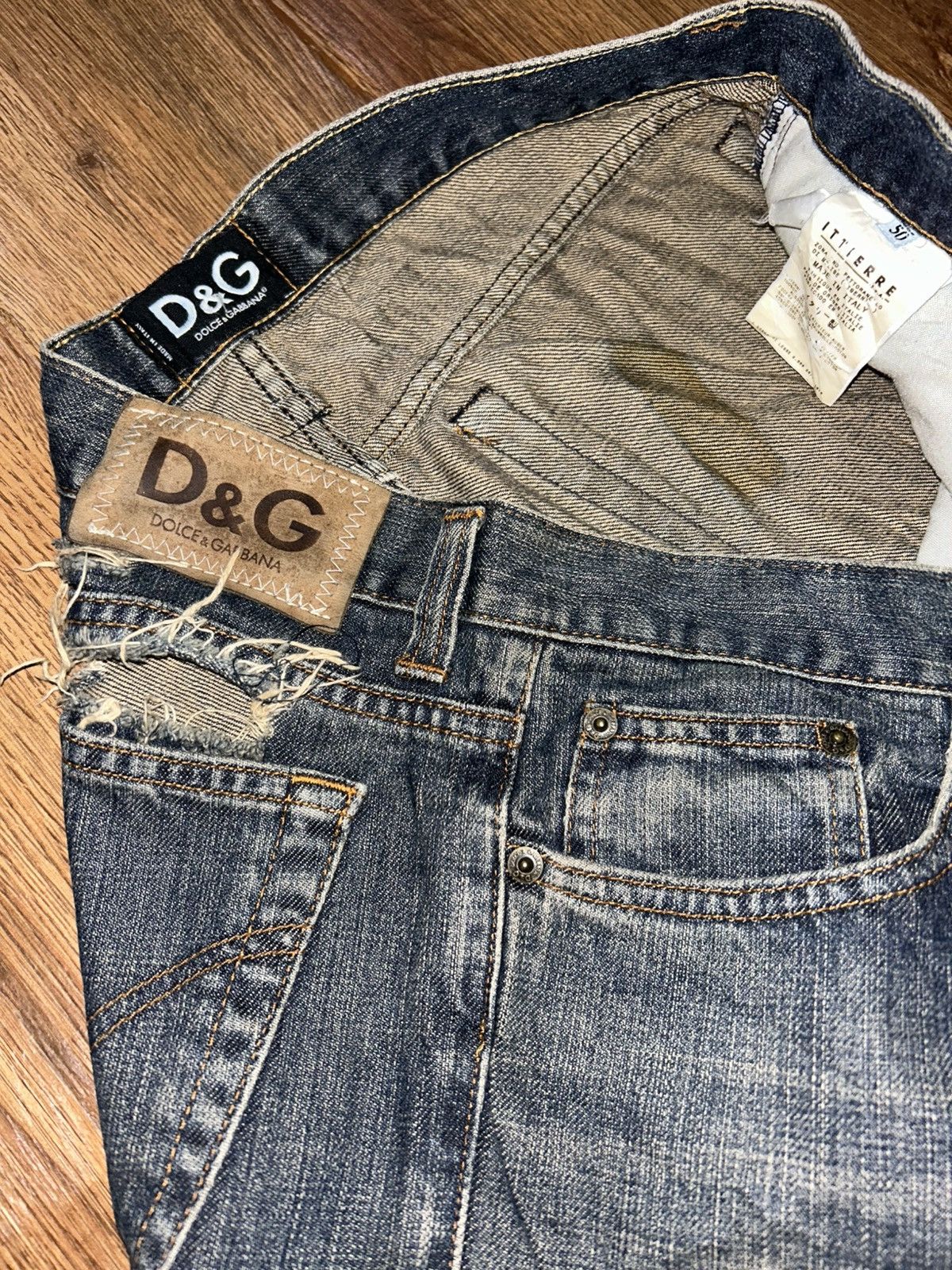 Tornado Mart Dolce & Gabbana D&G Distressed Flared Denim Jeans Size 34" / US 12 / IT 48 - 13 Thumbnail