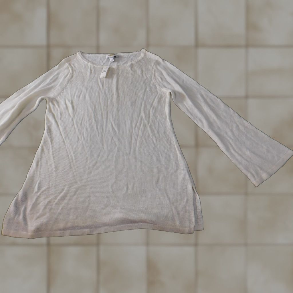 Talbots Talbots Womens Sweater Pullover Round Neck Long Sleeve Beige Lyocell Knit Stretch Regular Size L Modern Casual Knitwear Size L / US 10 / IT 46 - 1 Thumbnail