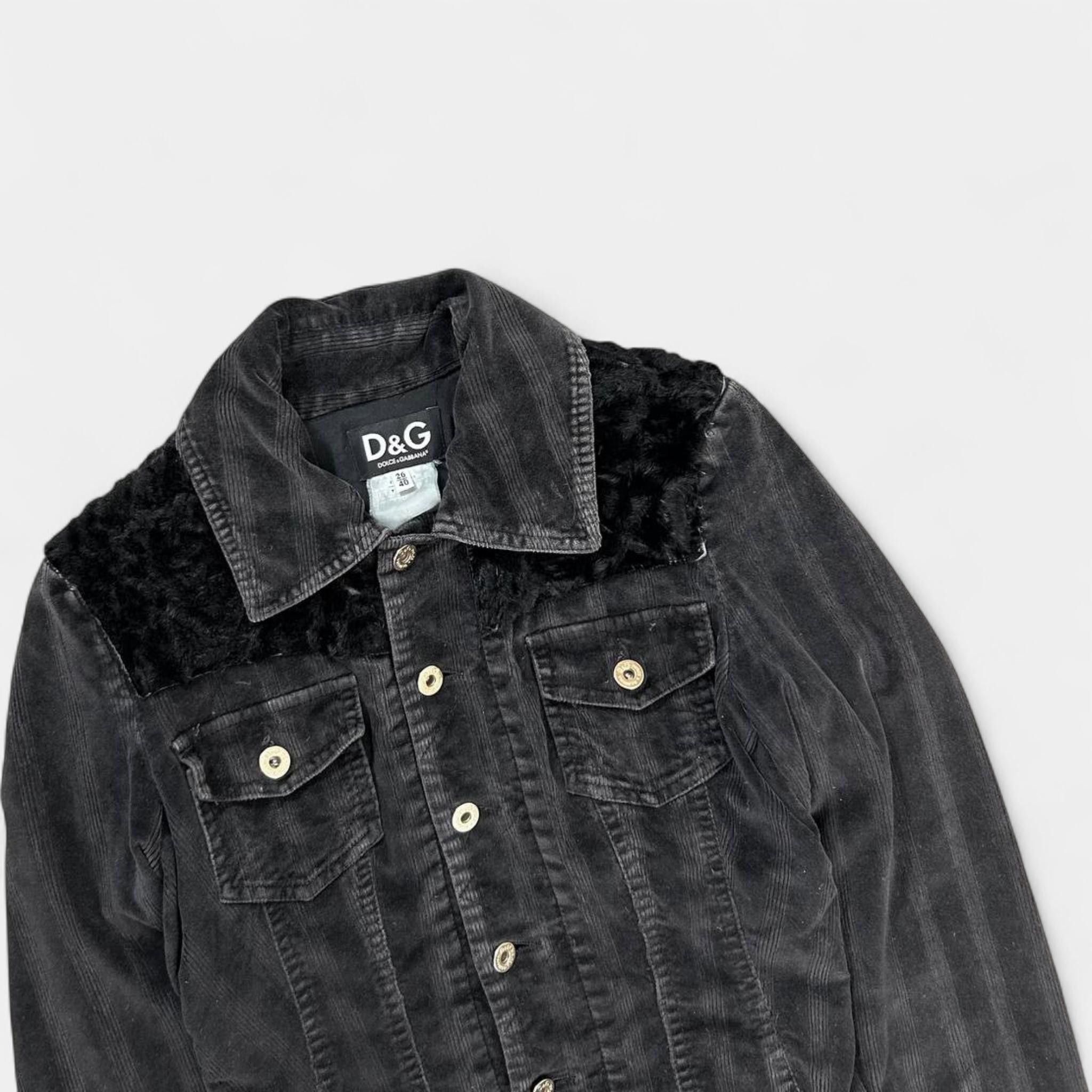 Dolce & Gabbana Dolce & Gabbana Black Corduroy Trucker Denim Jacket Size US S / EU 44-46 / 1 - 2 Thumbnail