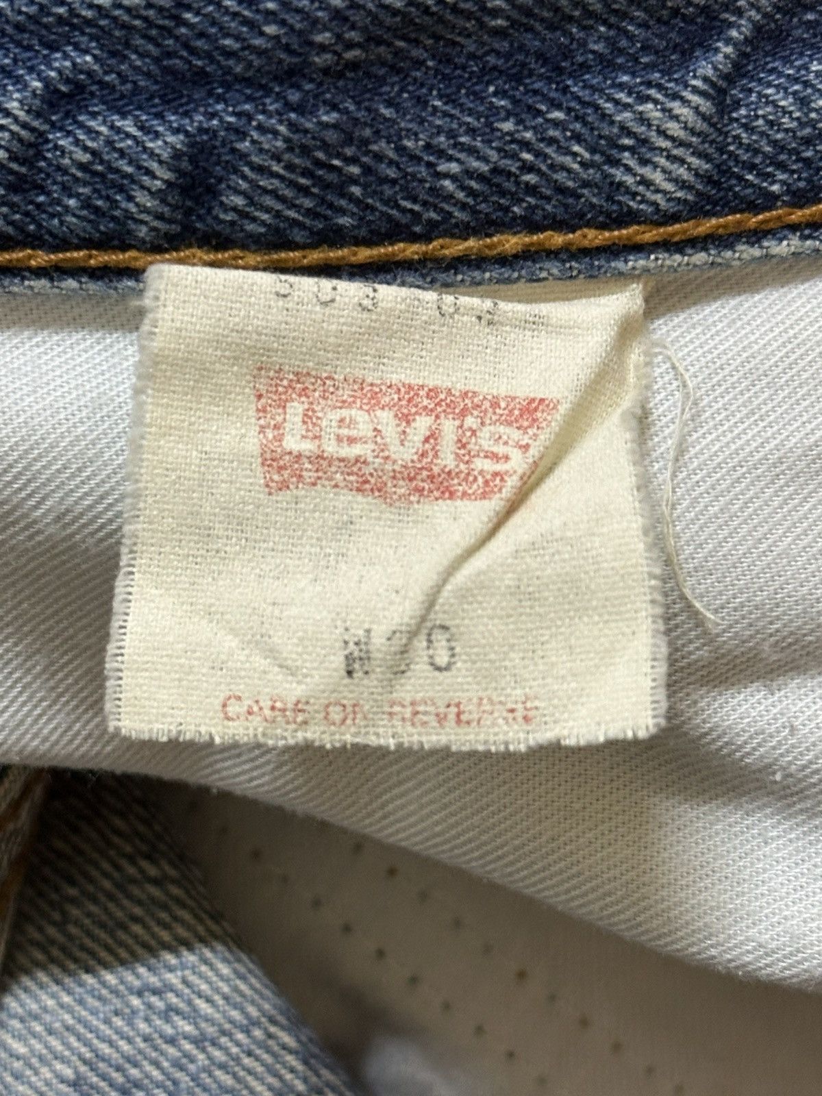 Levi's Vintage 80s Levis 503 Mud Wash Distress Style Baggy Jeans Size US 30 / EU 46 - 10 Thumbnail