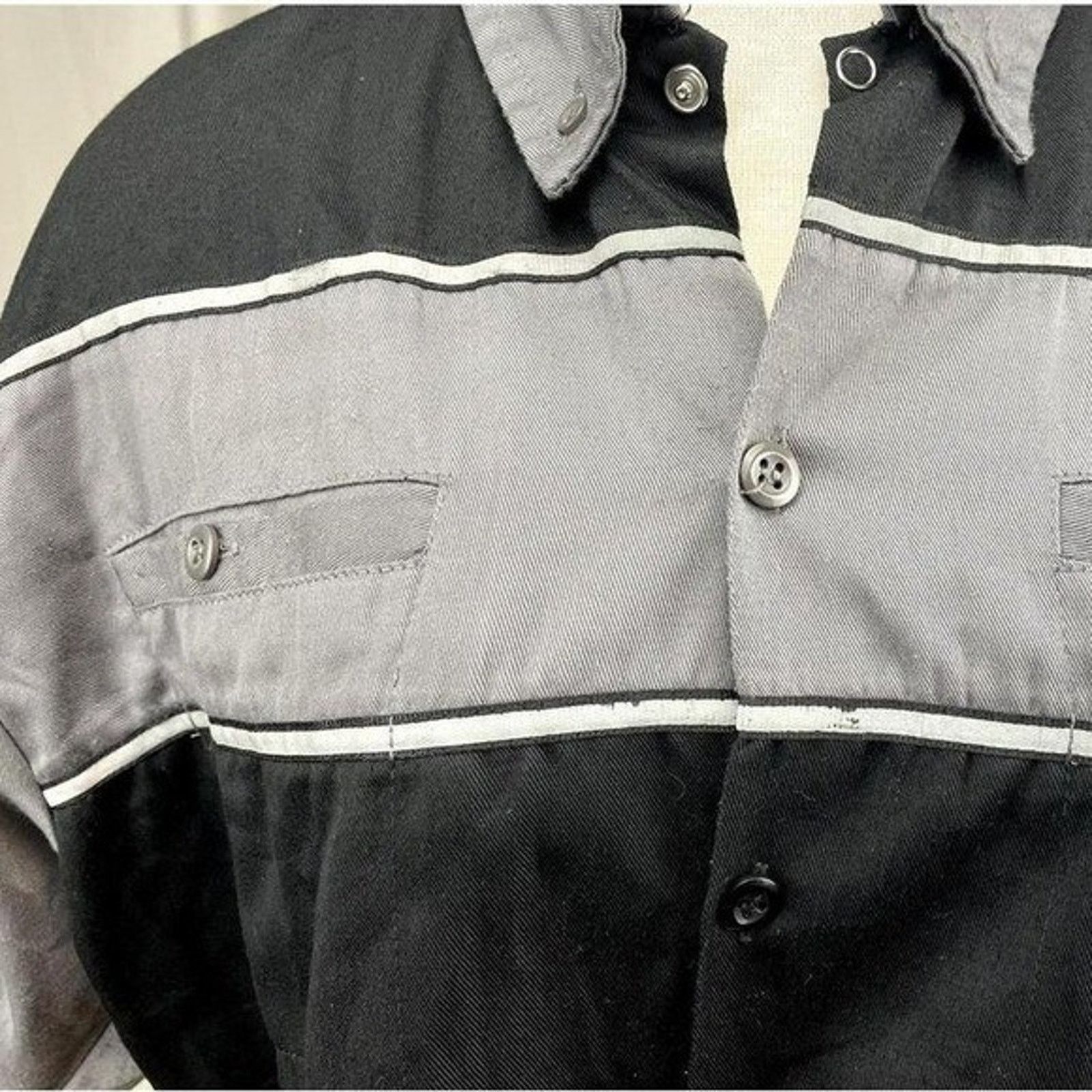Vintage BIKER CLOTHING Mens (L) Mechanic Button Shirt Embroidered Size US L / EU 52-54 / 3 - 6 Thumbnail
