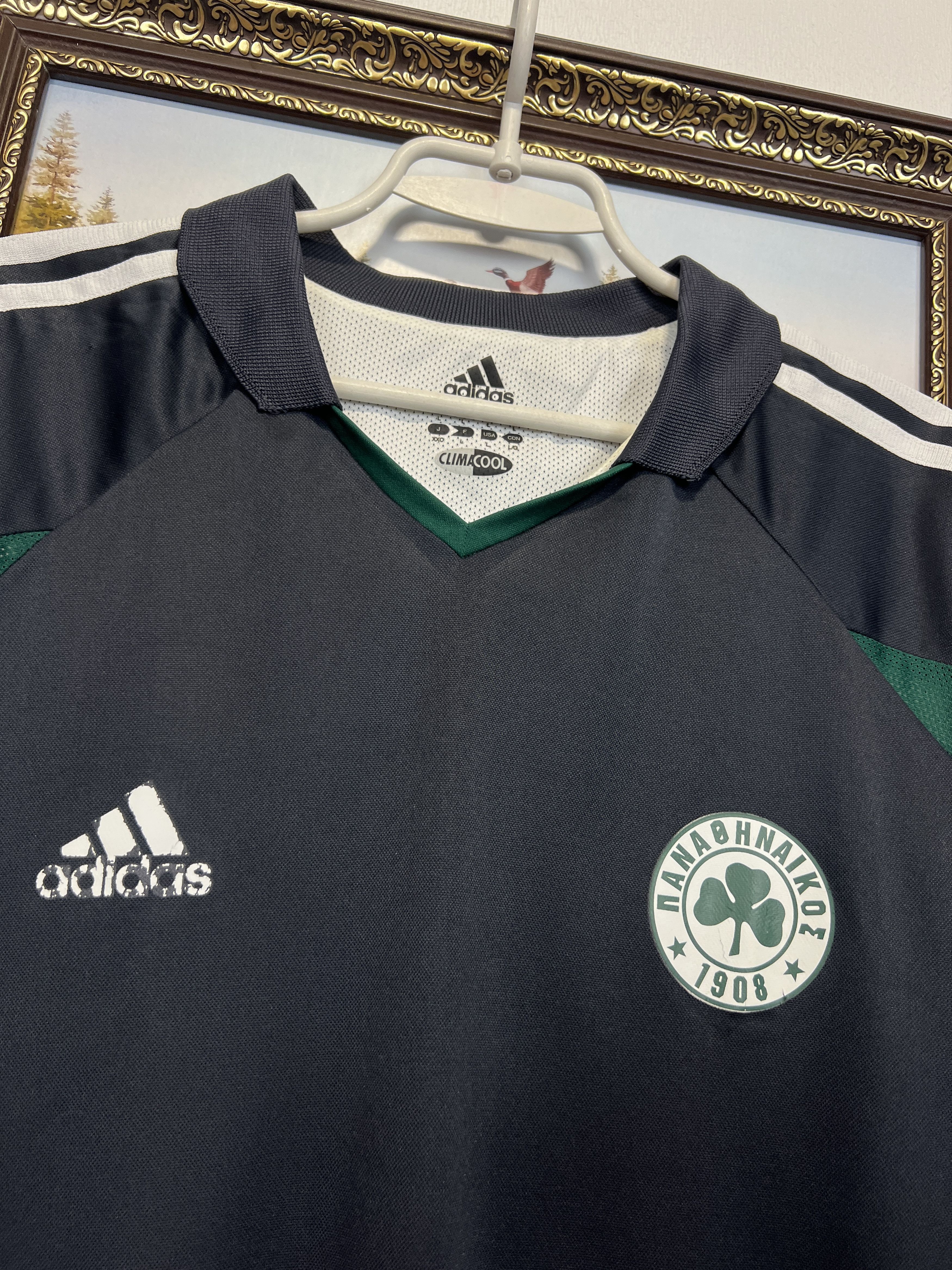 Adidas Panathinaikos Away football shirt Soccer Player Issue Jersey Size US L / EU 52-54 / 3 - 3 Thumbnail
