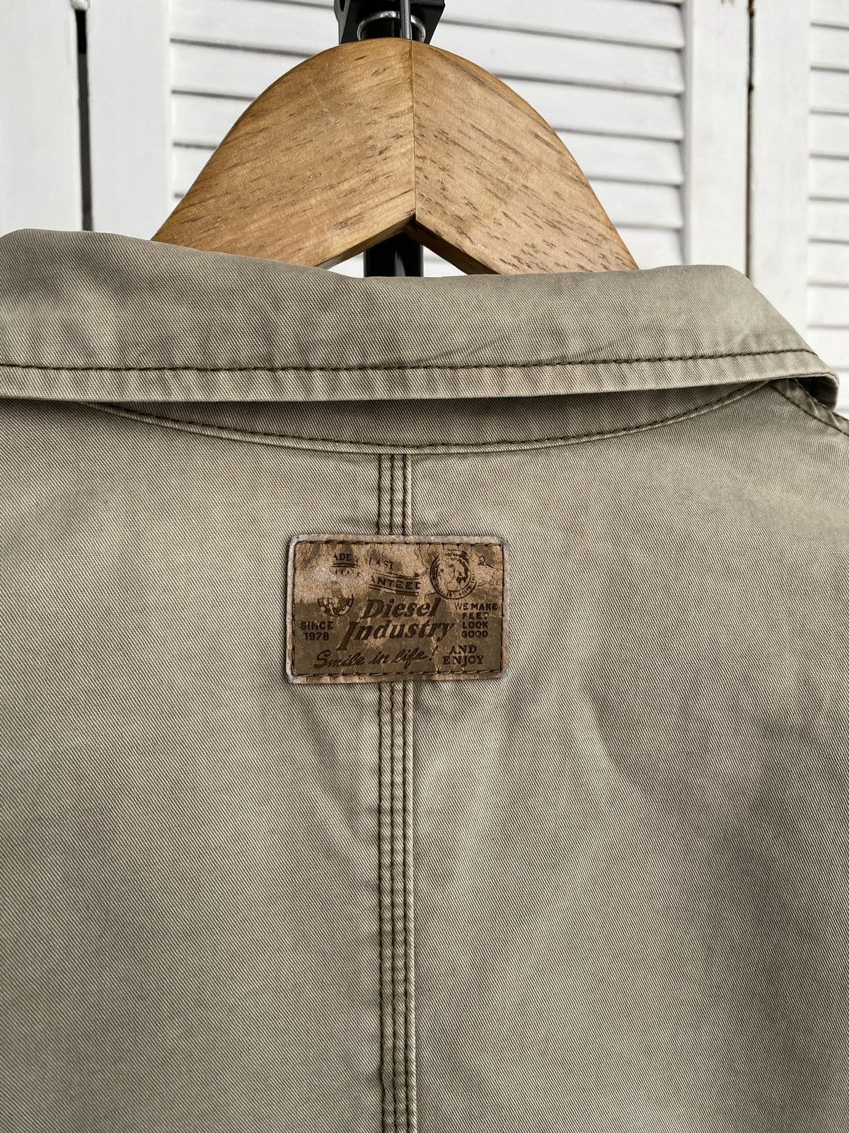 Diesel × Vintage Vintage Diesel Workwear Blazer Jacket Faded Khaki Military Size US S / EU 44-46 / 1 - 13 Thumbnail