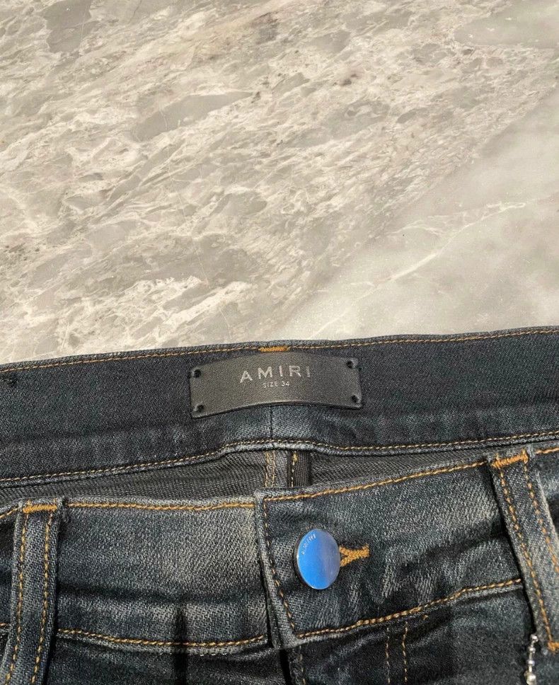 Amiri Amiri limited edition watercolor blue denim pants Size US 34 / EU 50 - 2 Thumbnail