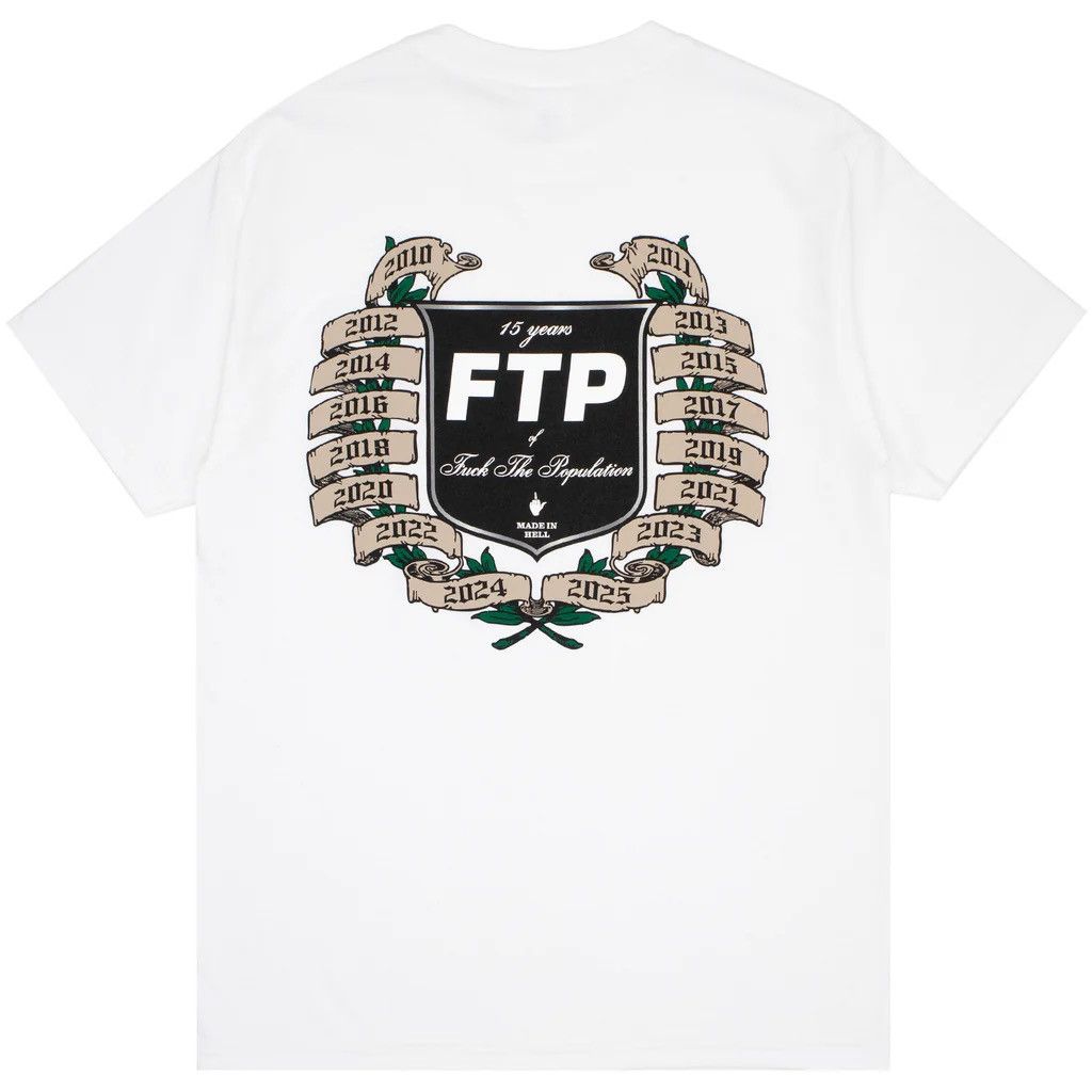 Fuck The Population FTP 15 YEAR ANNIVERSARY TEE XL White