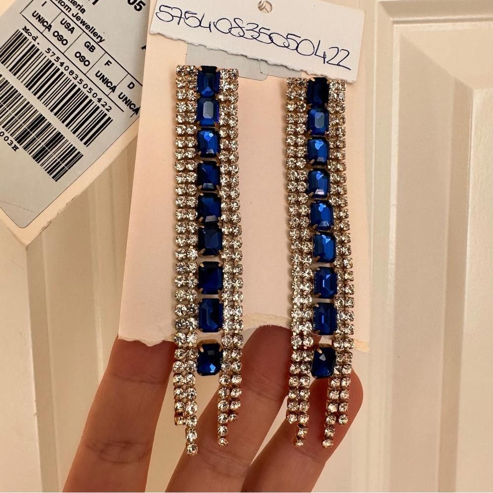Designer Intrend by Max Mara Dangle Earrings with Rhinestones Size ONE SIZE - 4 Thumbnail