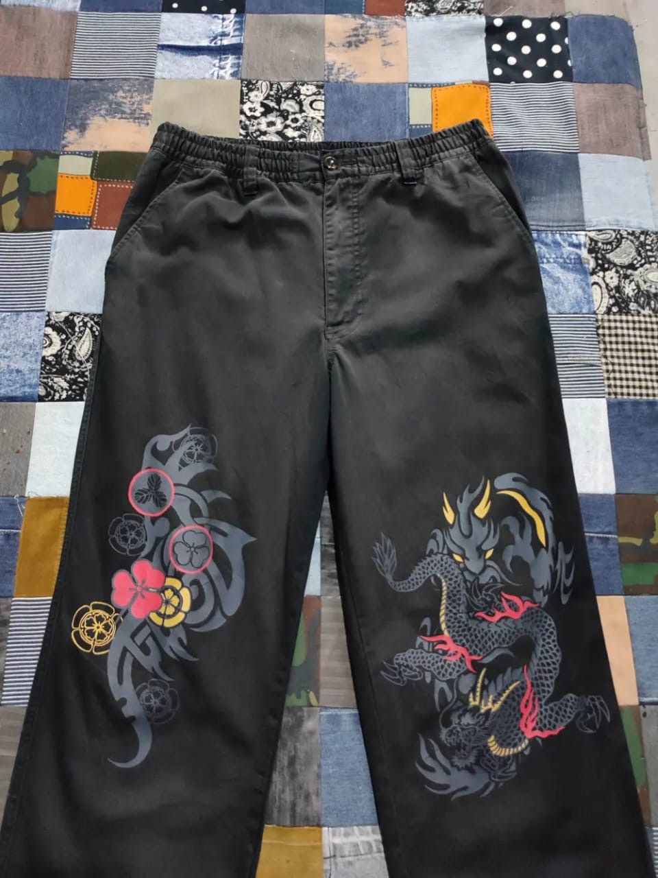 Japanese Brand Amore Puro Dragon Pants Size US 32 / EU 48 - 2 Thumbnail