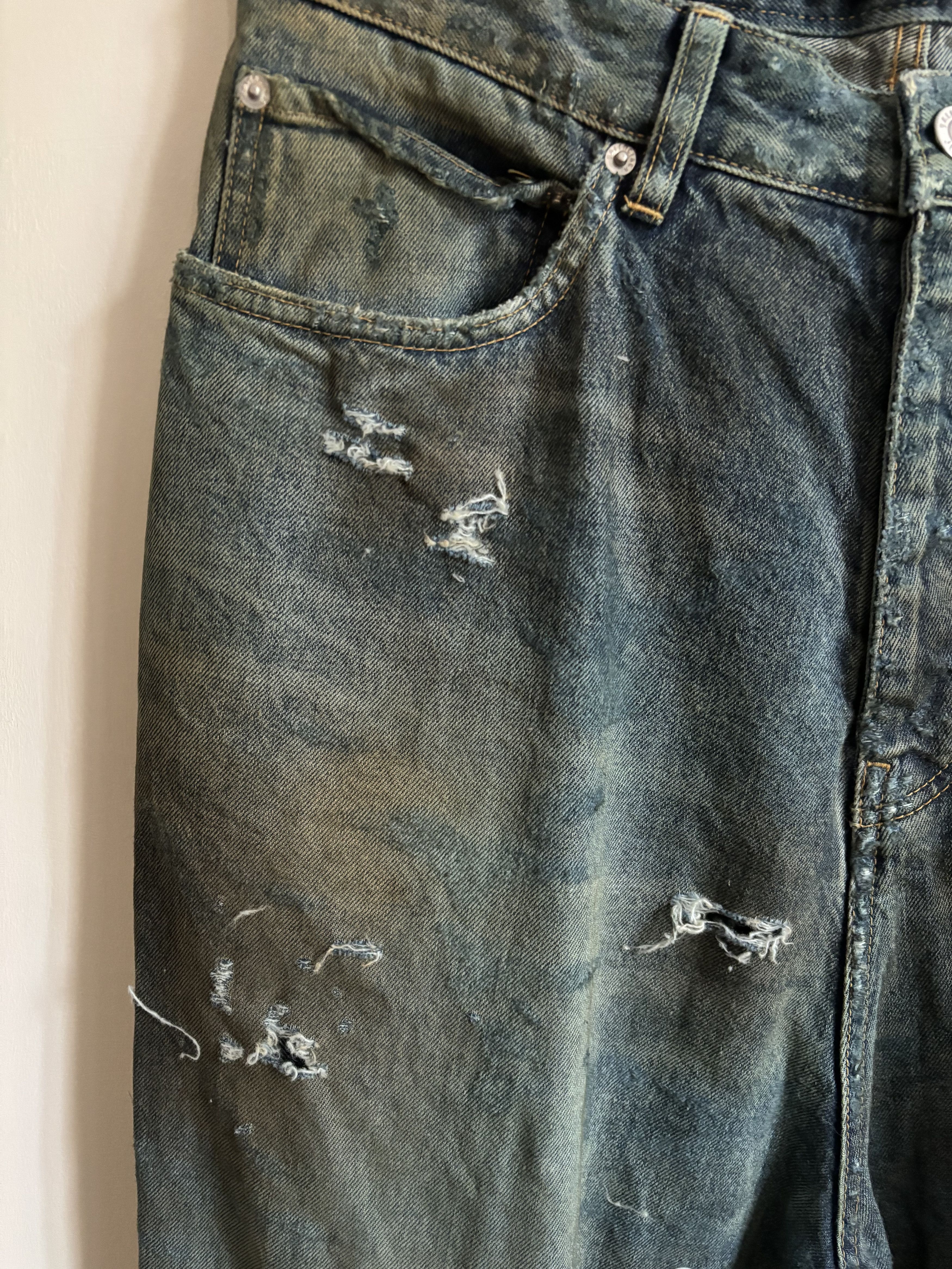Balenciaga Super Destroyed Denim Balenciaga Small Oversized Mud show Size US 34 / EU 50 - 4 Thumbnail