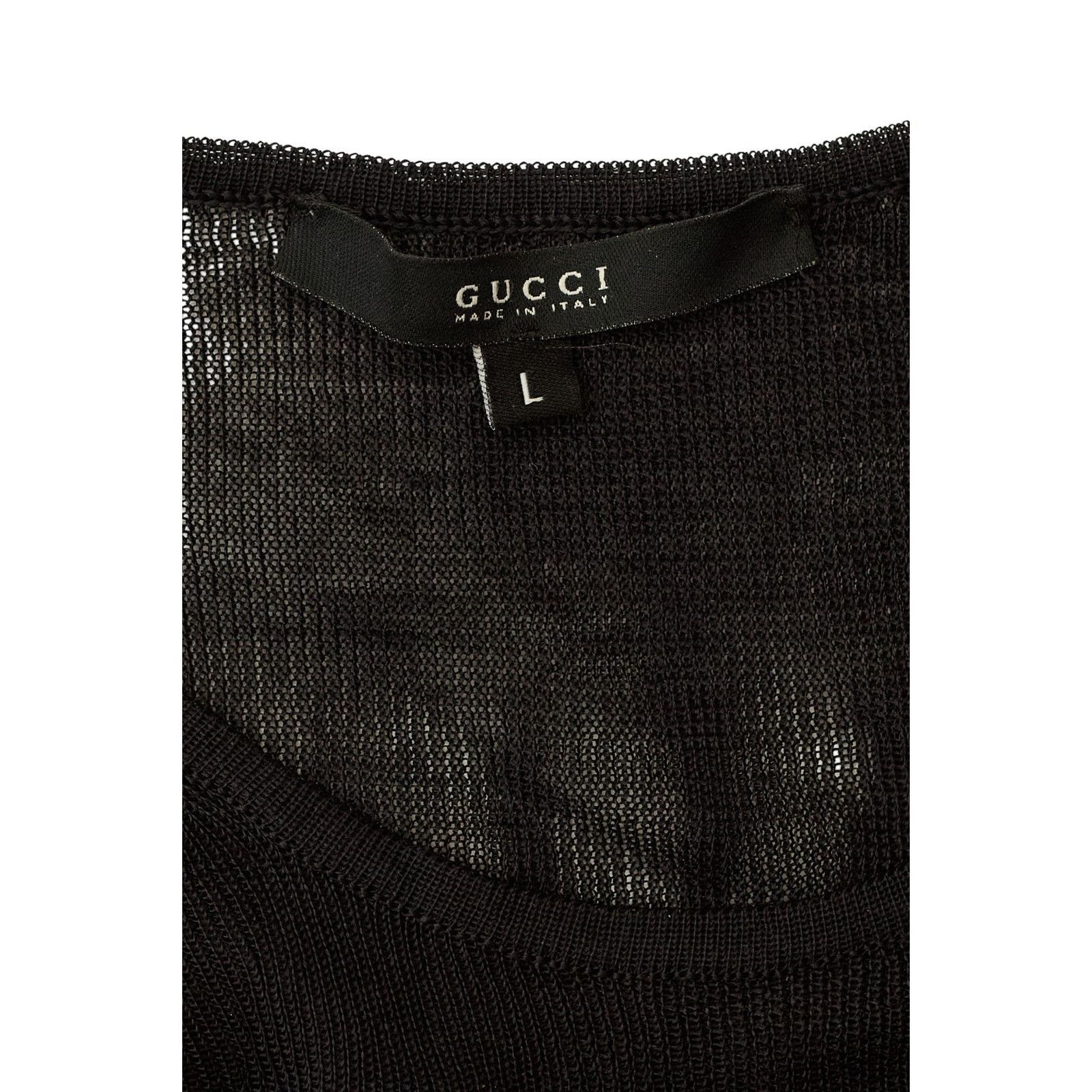 Gucci Black Sheer Long Sleeve Top Size L / US 10 / IT 46 - 4 Thumbnail