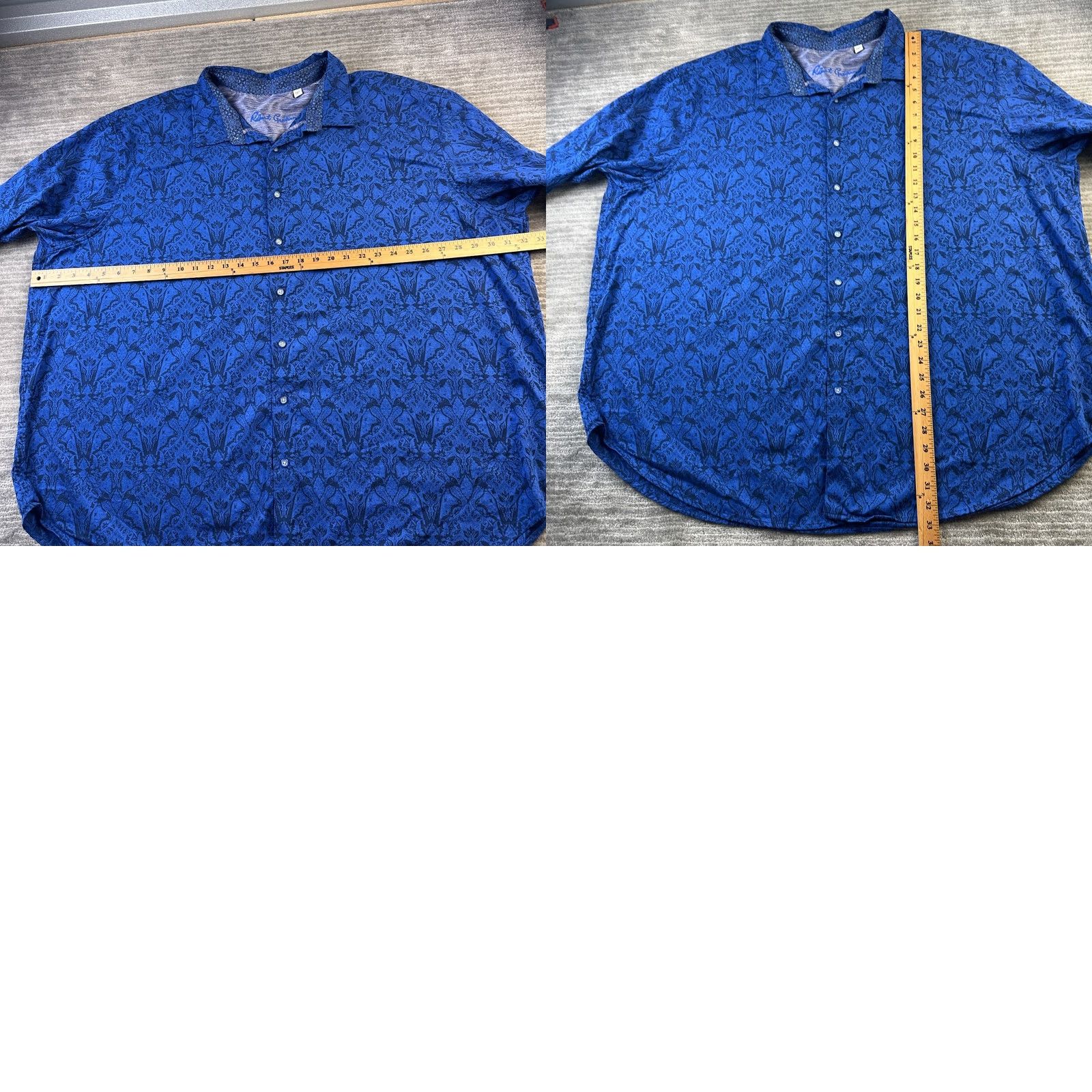 Robert Graham Robert Graham Shirt Mens 4XL Blue Paisley Button-Up Collar Long Sleeve Vintage? No, All Seasons, Classic Fit, Cotton, Button Size US XXL / EU 58 / 5 - 8 Thumbnail