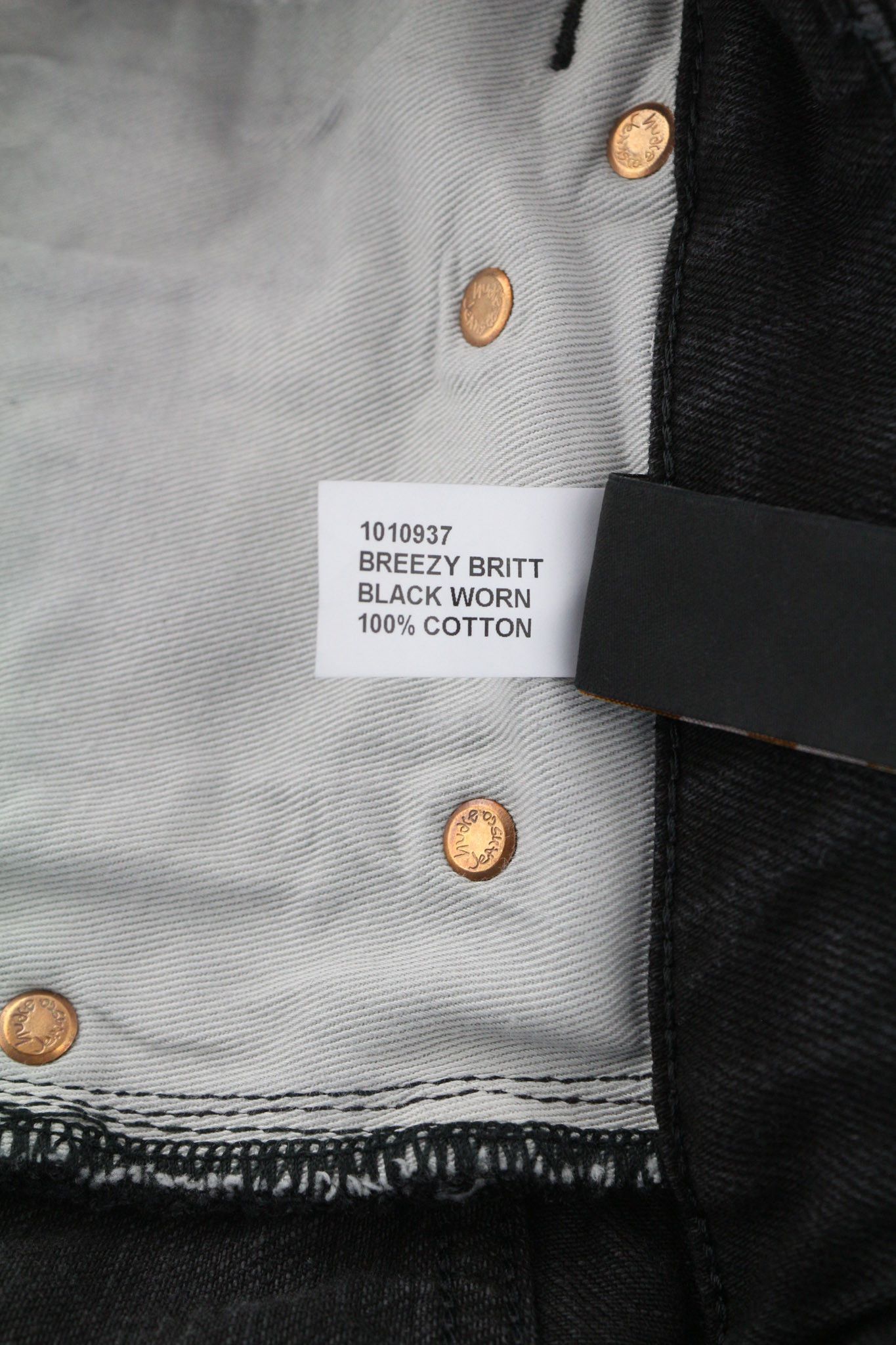 Nudie Jeans BREEZY BRITT W29/L28 Black Cotton Denim Jeans 80668 Size US 29 - 7 Thumbnail