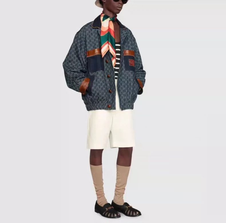 Gucci Gucci Full-print leather denim jacket 2501-Nextarrow Size US M / EU 48-50 / 2 - 2 Thumbnail