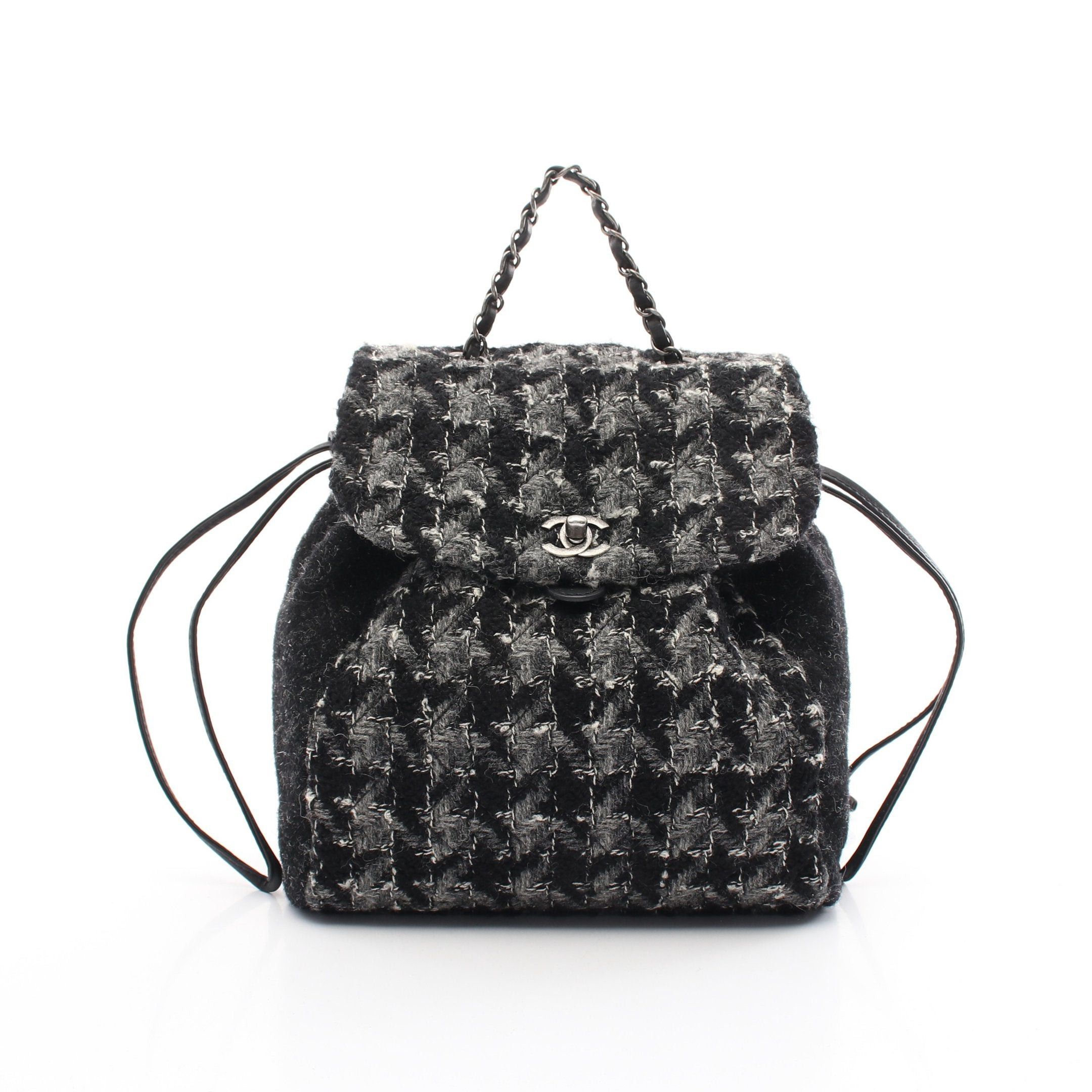 Chanel Chanel Coco Mark Chain Backpack Rucksack Tweed Black Gray White Silver Hardware Size ONE SIZE - 1 Thumbnail