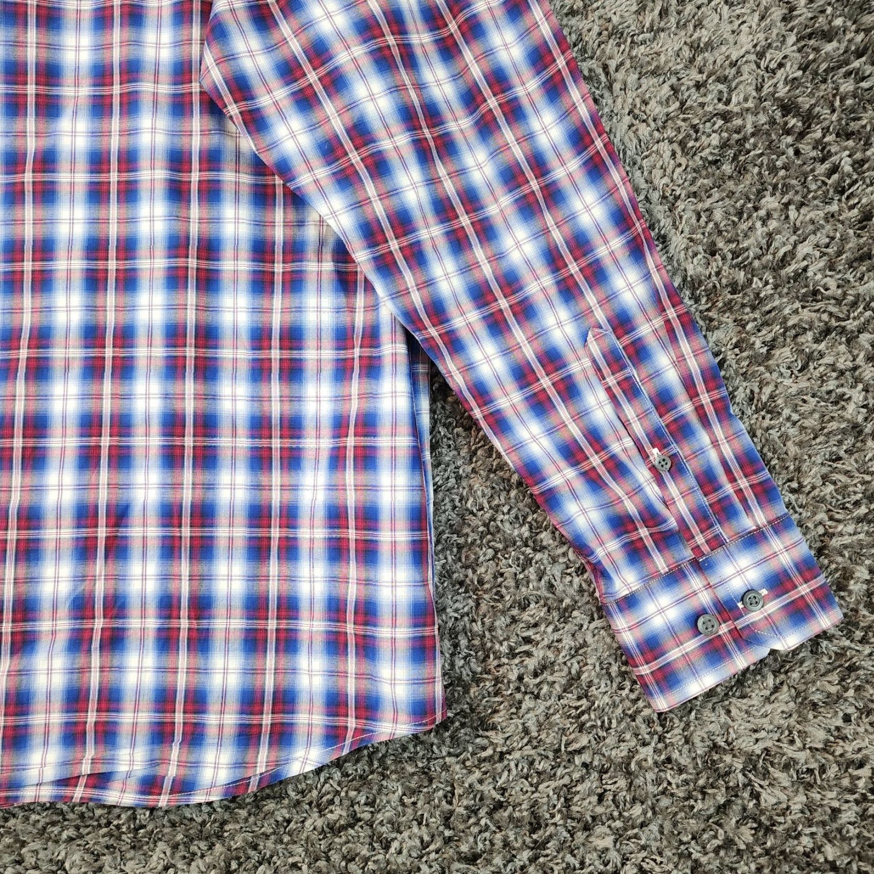 Banana Republic Banana Republic Shirt Men L Blue Red Plaid Button-Up Long Sleeve Size US L / EU 52-54 / 3 - 6 Thumbnail