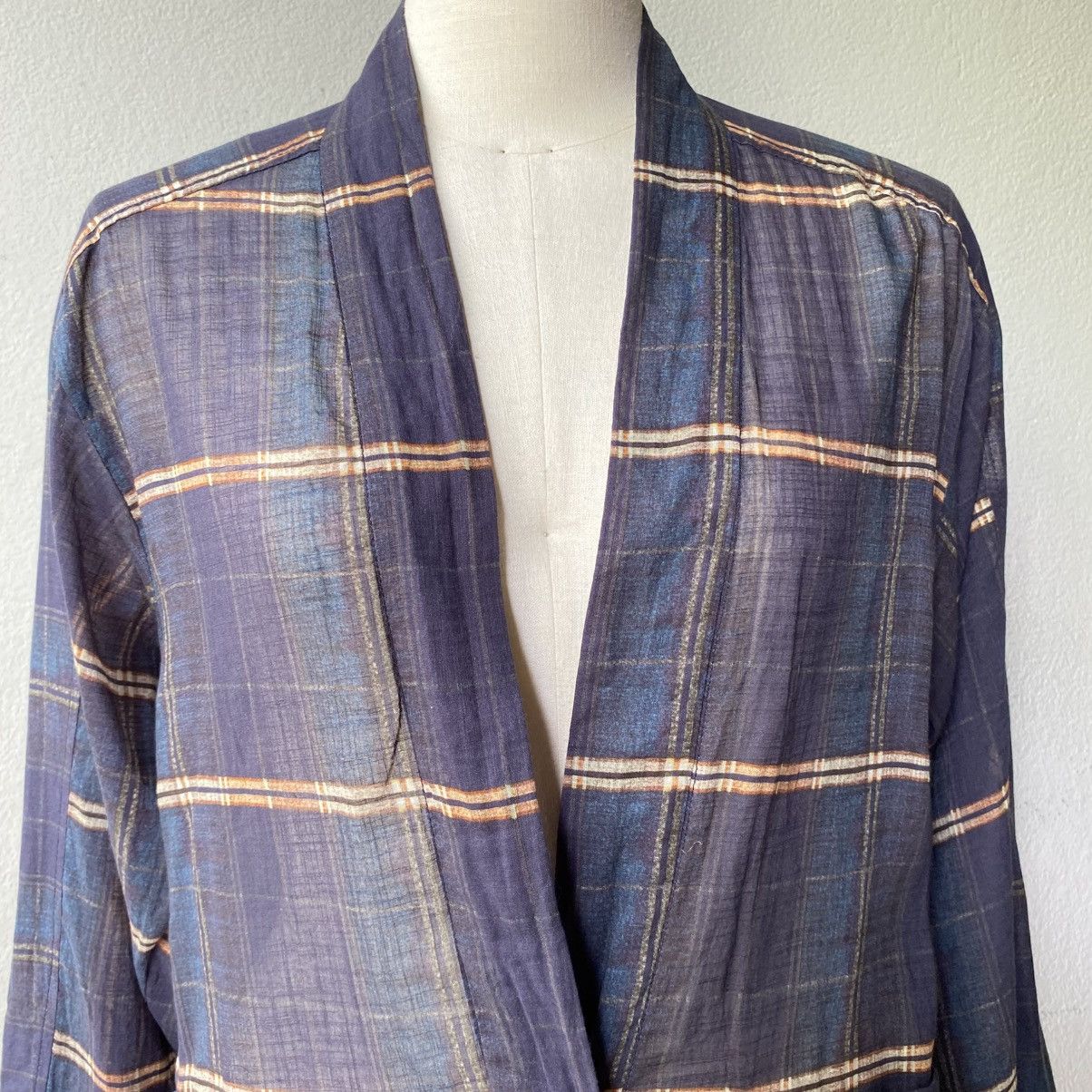 Isabel Marant Etoile ISABEL MARANT ETOILE Navy Plaid Open-Front Shirt Size XXS / US 00 / IT 34 - 12 Thumbnail