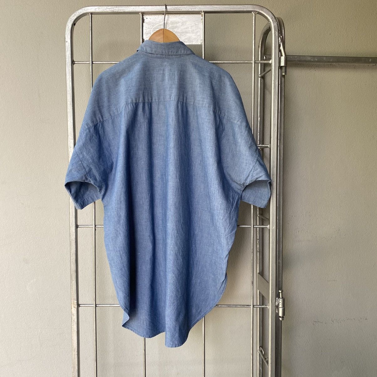 Norma Kamali NORMA KAMALI Light Blue Oversized Shirt Size XL / US 12-14 / IT 48-50 - 2 Thumbnail