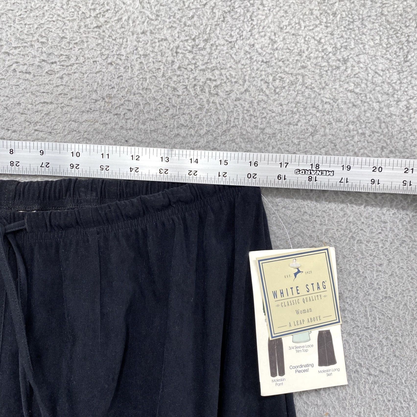 Vintage VINTAGE White Stag Skirt A-Line Long Black Velvet Moleskin Suede Feel JY2K 14/16W NEW Size 36" / US 14 / IT 50 - 5 Thumbnail