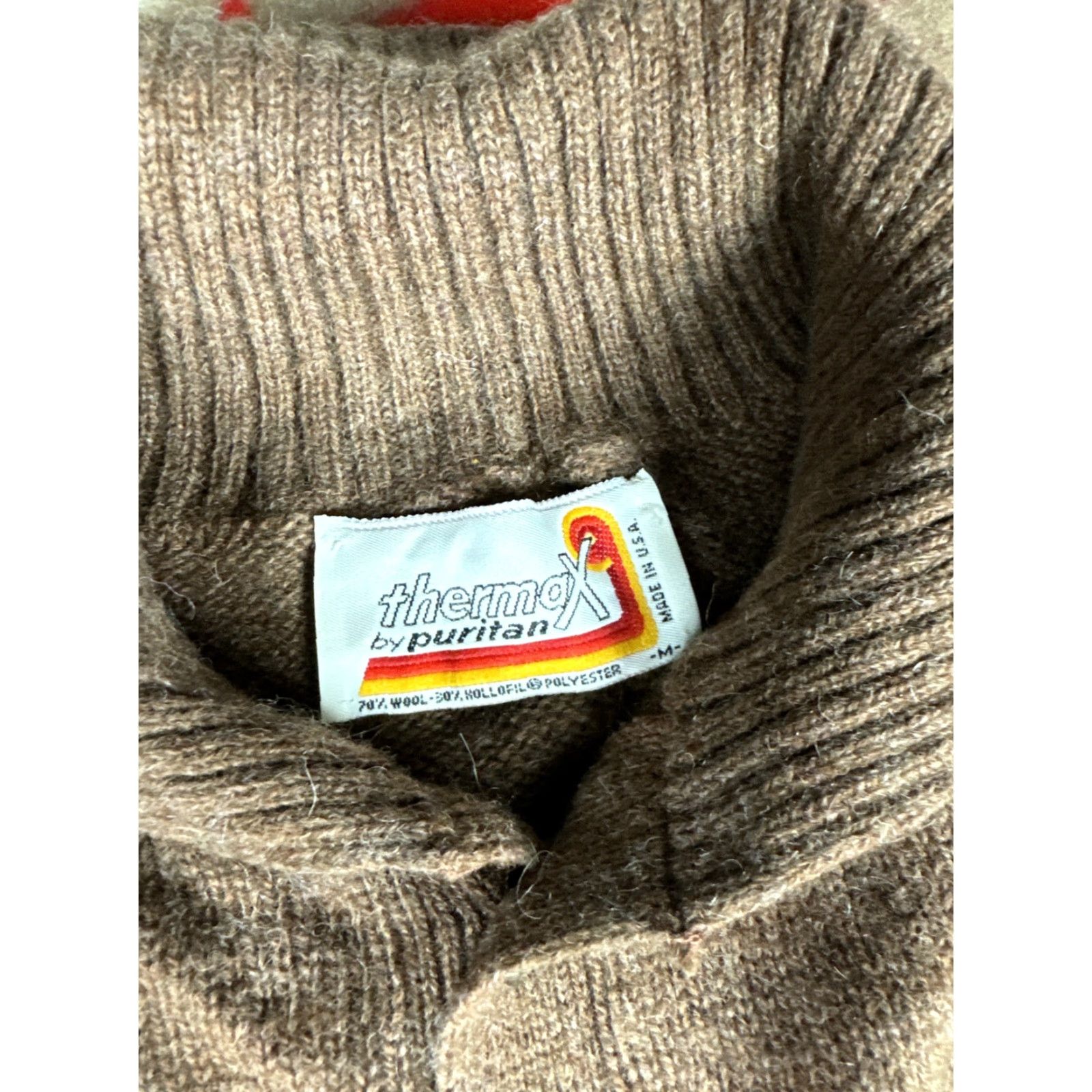 Vintage VINTAGE Puritan ThermaX Wool Sweater Made In USA Sz M Brown Sweater Mens Wool Pullover M Brown USA Vintage Puritan ThermaX Wool Sweater Mens Size US M / EU 48-50 / 2 - 2 Thumbnail