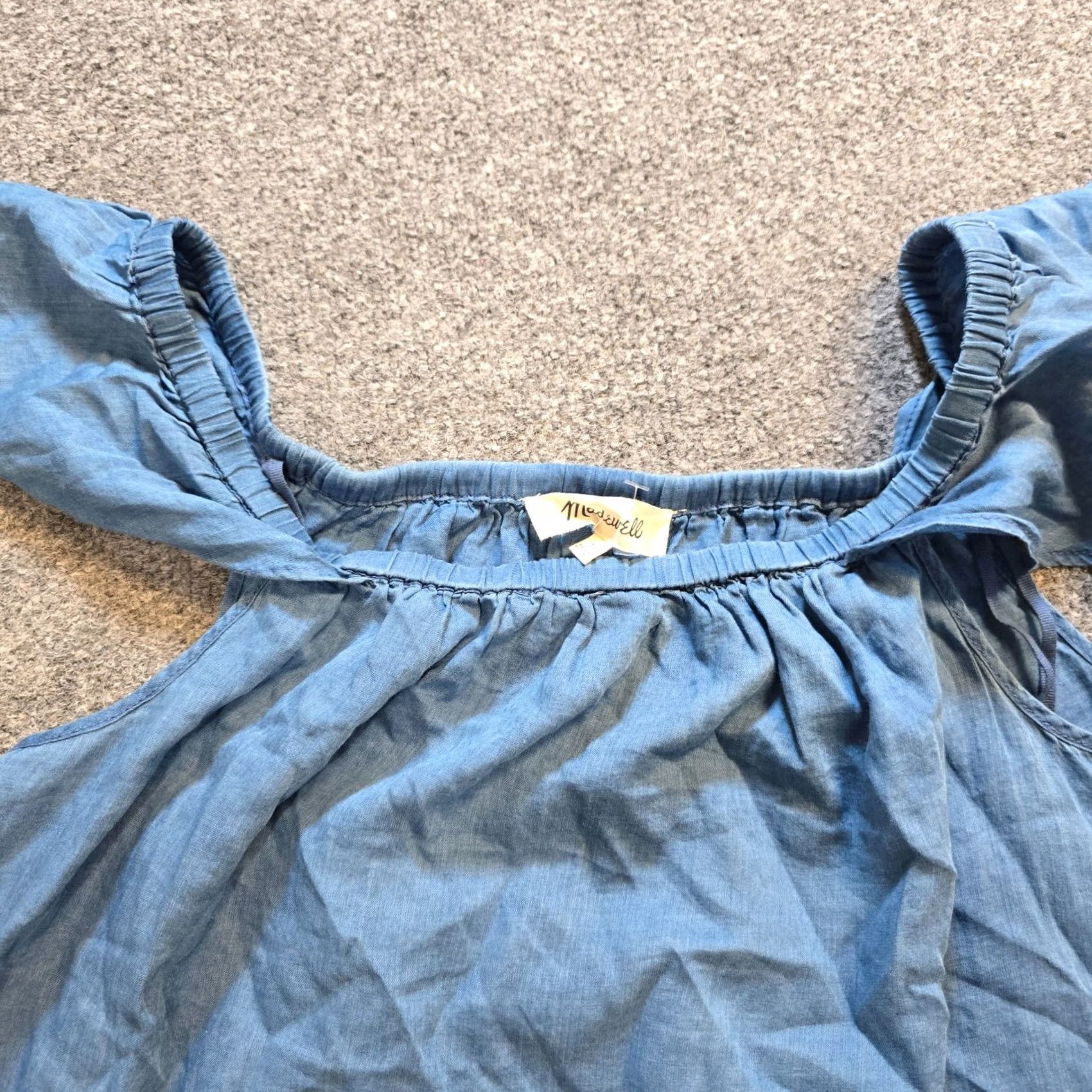 Madewell Madewell Top Women L Blue Chambray Lightweight Off Shoulder Casual Boho Shirt Blouse Beach Womens Size L / US 10 / IT 46 - 2 Thumbnail