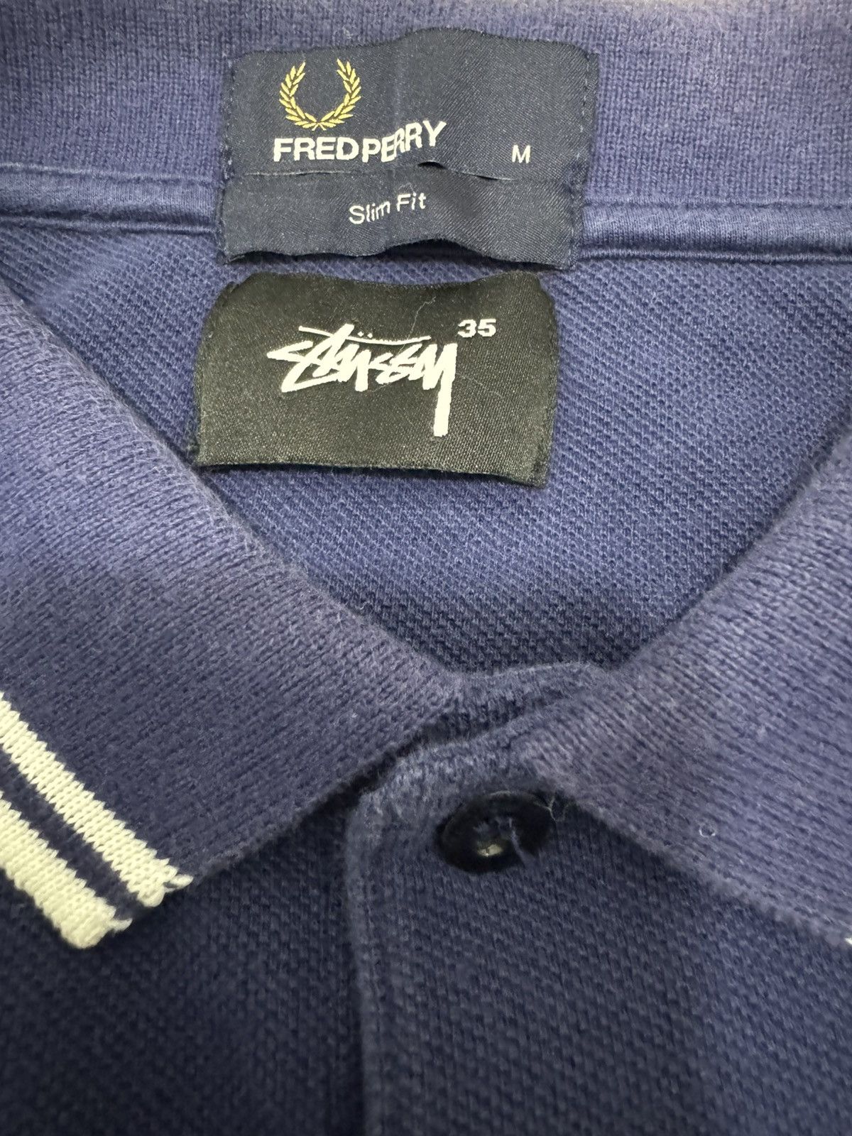 Fred Perry × Stussy FRED PERRY X STUSSY LONGSLEEVE SIDE TAPE POLO TEE 2015 Size US XS / EU 42 / 0 - 5 Thumbnail