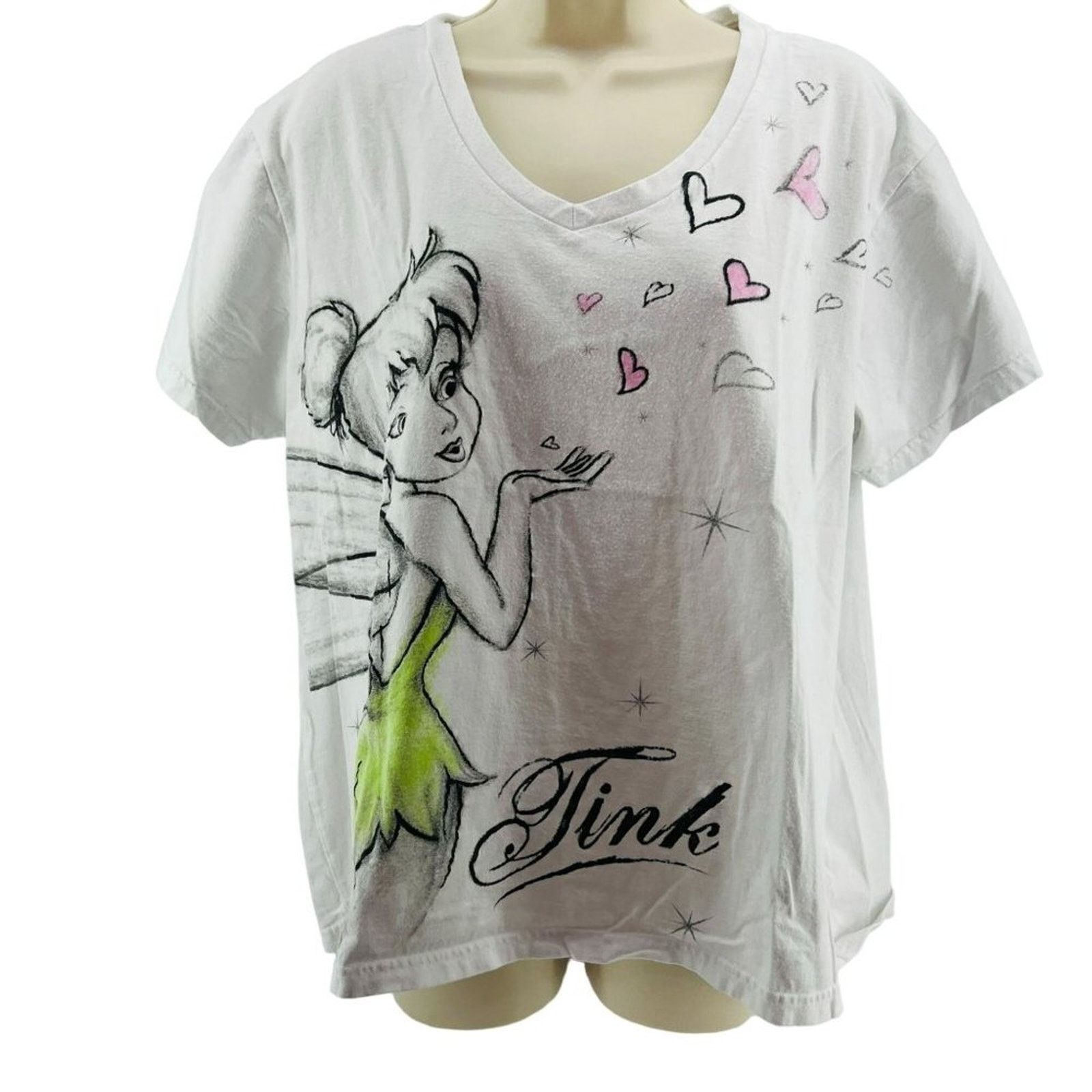 Disney Disney Store Tinker Bell Blowing Hearts Kisses Graphic Tee Size XXL / US 16-18 / IT 52-54 - 2 Thumbnail