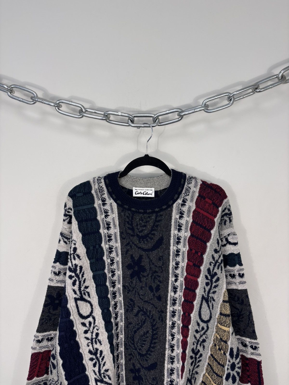 Carlo Colucci Carlo Colucci Vintage 3D Textured Knit Wool Blend Sweater Size US XL / EU 56 / 4 - 2 Thumbnail