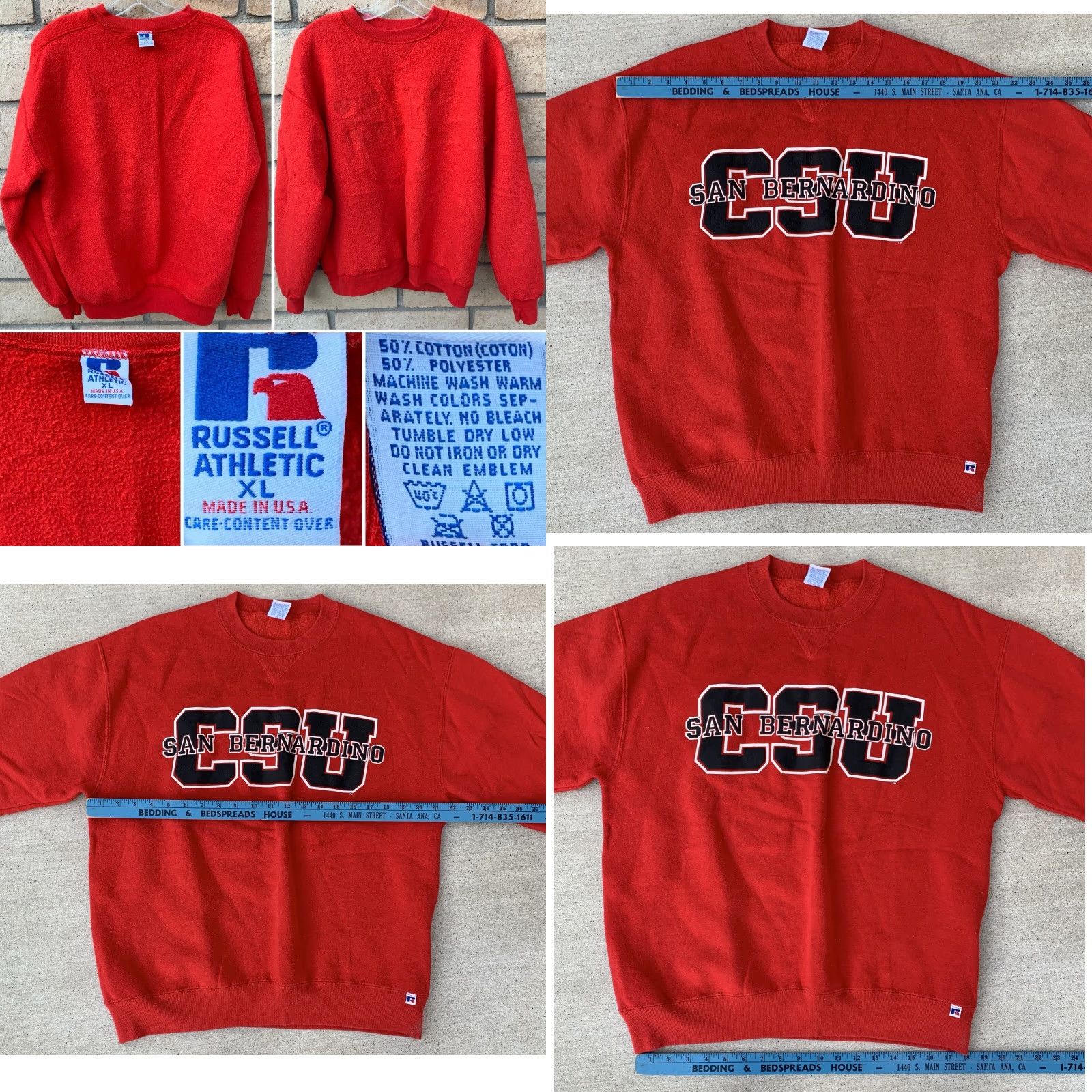 Russell Athletic VINTAGE Russell Athletic CSU San Bernardino Graphic Sweatshirt XL Men Red USA Pullover Graphic Print Size US XL / EU 56 / 4 - 10 Thumbnail