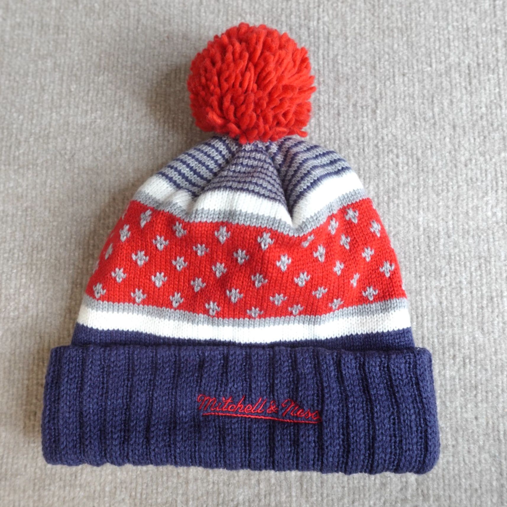 Mitchell & Ness Washington Wizards Hat Beanie Mitchell & Ness Mens One Size Blue Acrylic Knit Winter Sports Theme Size ONE SIZE - 6 Thumbnail