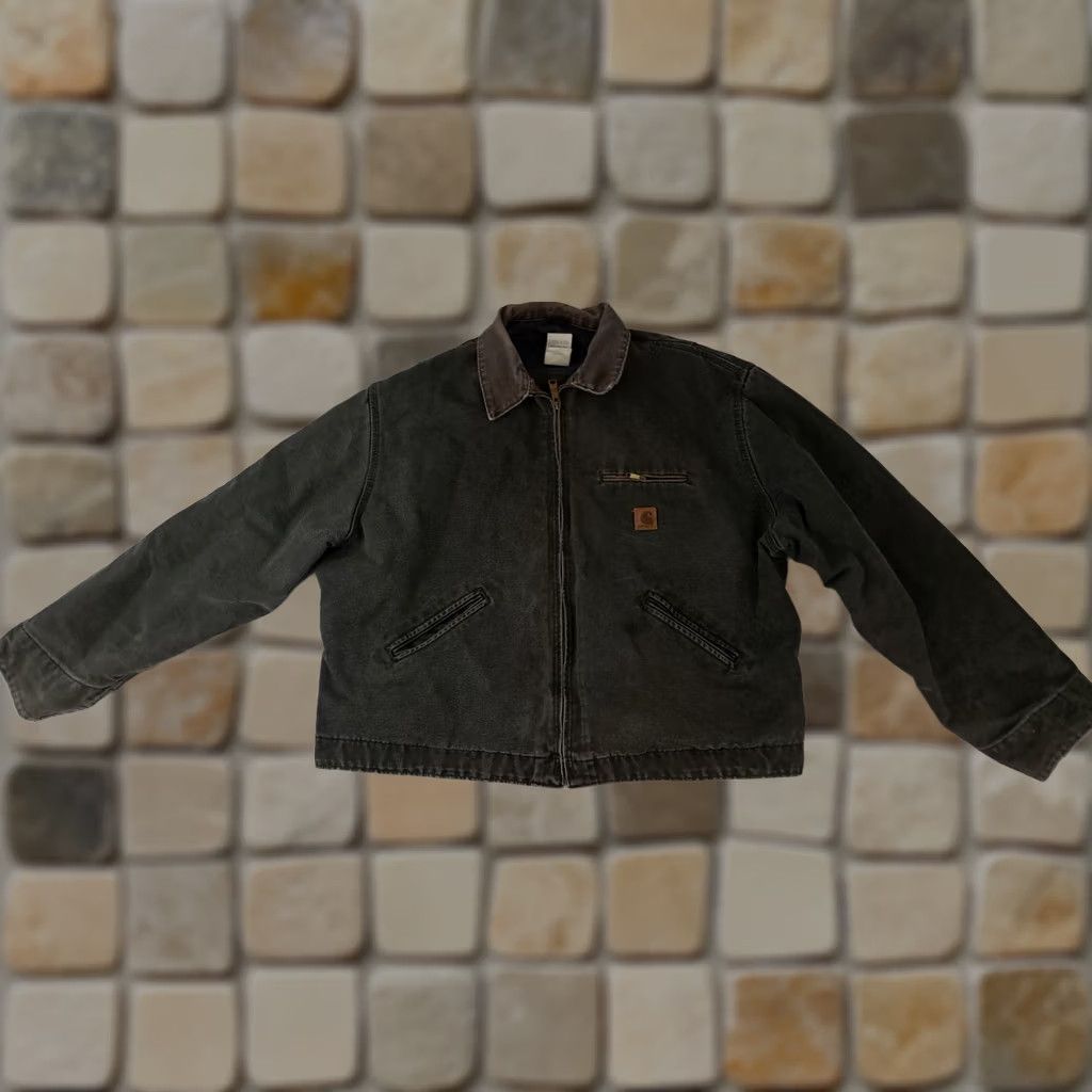 Carhartt VINTAGE Carhartt J97 Detroit Blanket Lined Full Zip 2XL Moss Green Bomber Jacket Mens Womens Unisex Jacket Size US XXL / EU 58 / 5 - 1 Thumbnail
