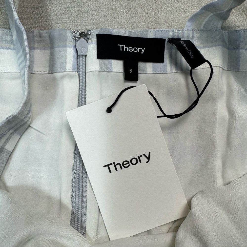 Theory NWT New $325 Theory Muted Plaid Cotton Linen Mini Dress In Size M / US 6-8 / IT 42-44 - 6 Thumbnail