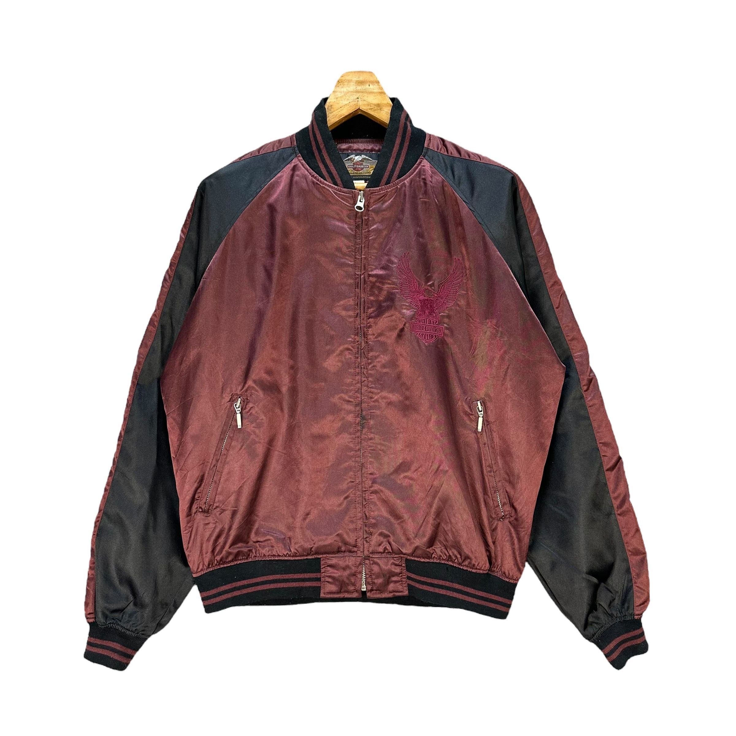 Harley Davidson HARLEY DAVIDSON Embroidered Big Logo Bomber Jacket #A77-1874 Size US L / EU 52-54 / 3 - 4 Thumbnail