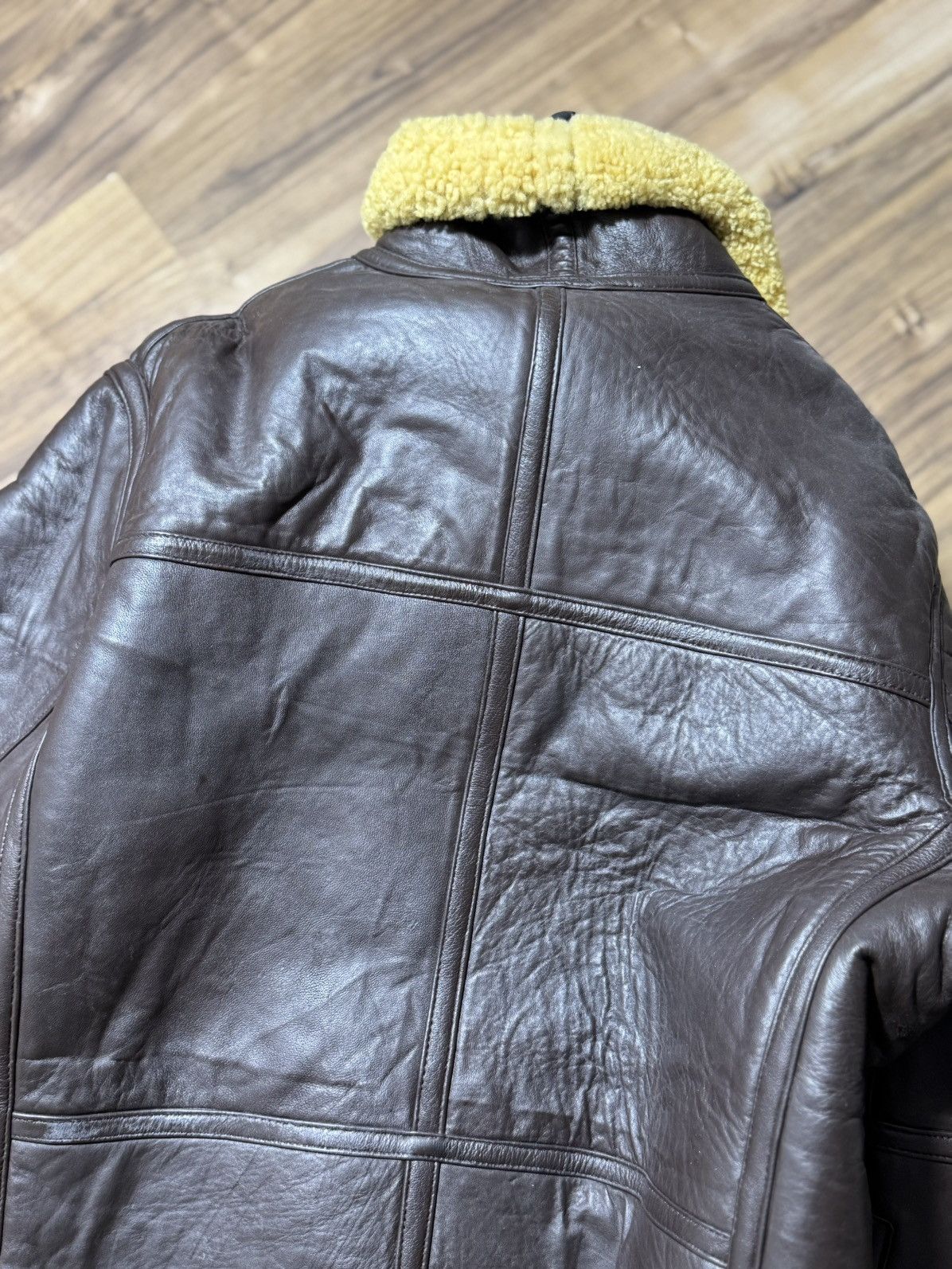 Vintage Vintage 90s Aviator Winter Leather Sherpa Jacket Size US XL / EU 56 / 4 - 10 Thumbnail