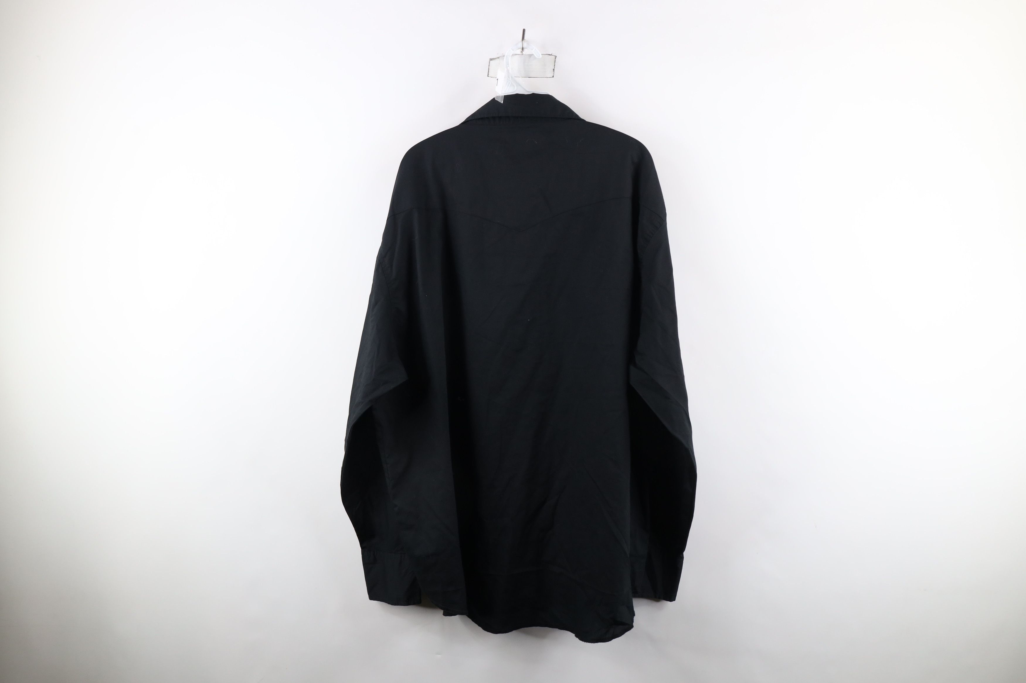 Vintage × Wrangler Vintage 90s Wrangler Rodeo Snap Button Collared Shirt Black Size US XXL / EU 58 / 5 - 8 Thumbnail