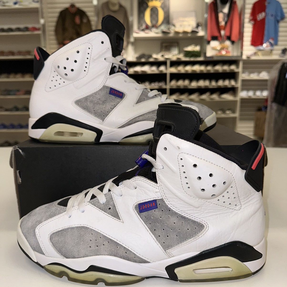 image of Size 11 - Jordan 6 Retro Ltr Flint, Flight Nostalgia 2019 Shoes in White, Men's