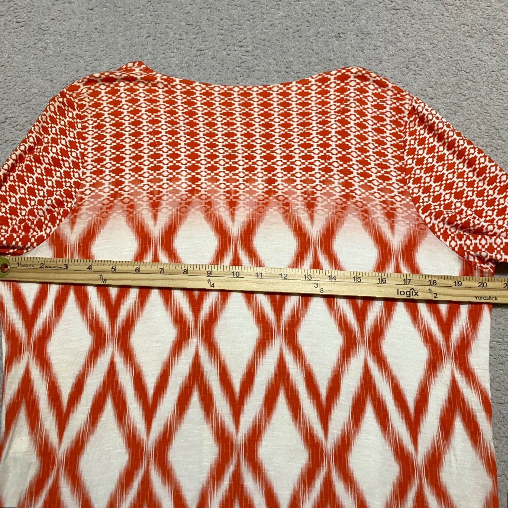 Vintage Chico's Womens Shirt Orange Geometric Round Neck 3/4 Sleeve Pullover L Casual Size L / US 10 / IT 46 - 7 Thumbnail