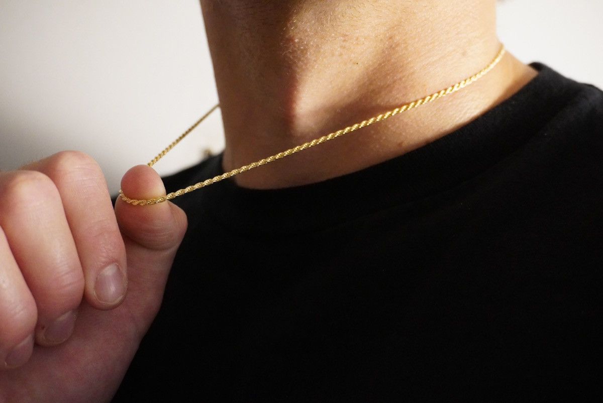 Jewelry Gold Chain 14k Gold Vermeil Rope Chain 2mm 18 Inches Size ONE SIZE - 3 Thumbnail