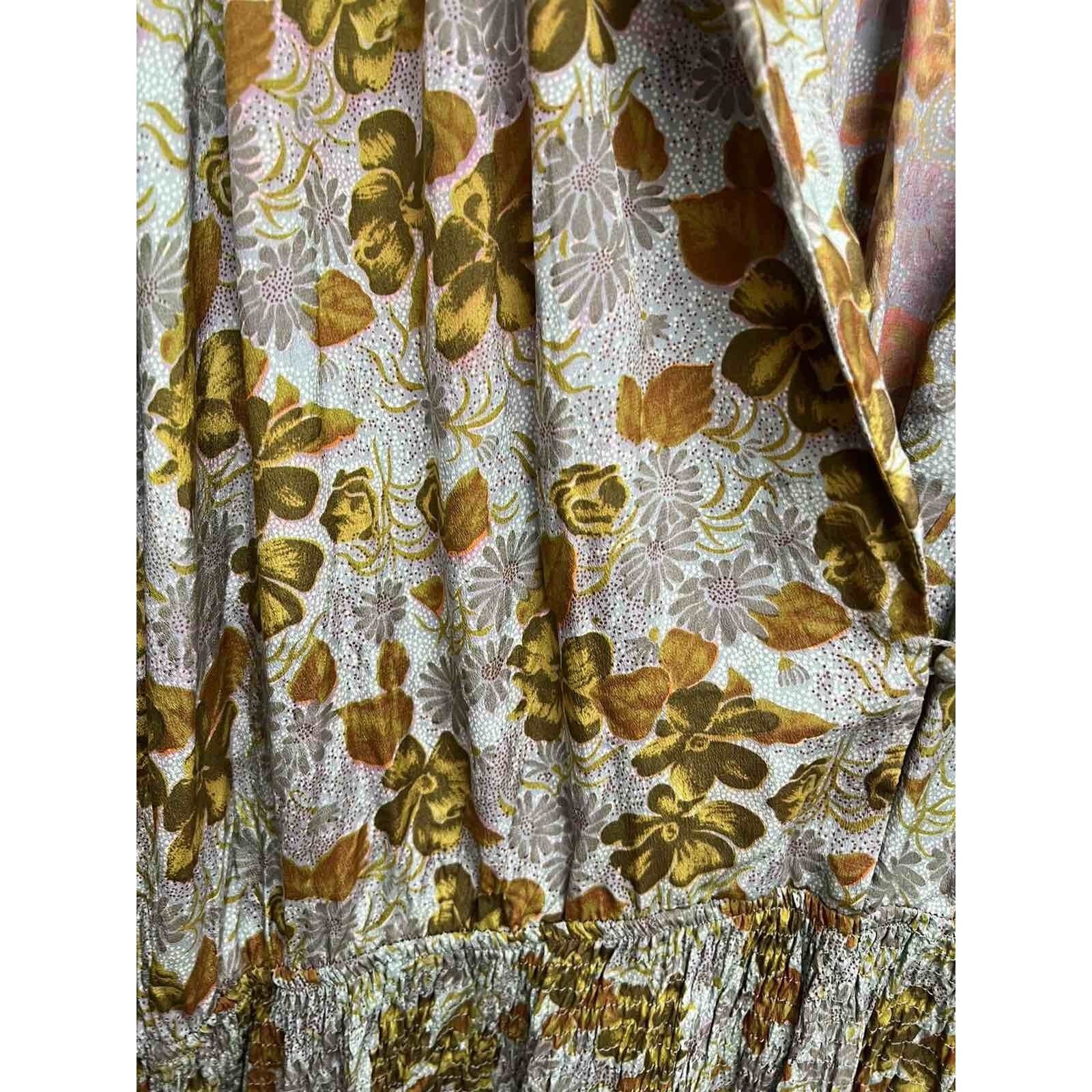 Franceschetti Francoise Floral Vintage Fall Cott maxi Dress Size L A000662 Size L / US 10 / IT 46 - 13 Thumbnail